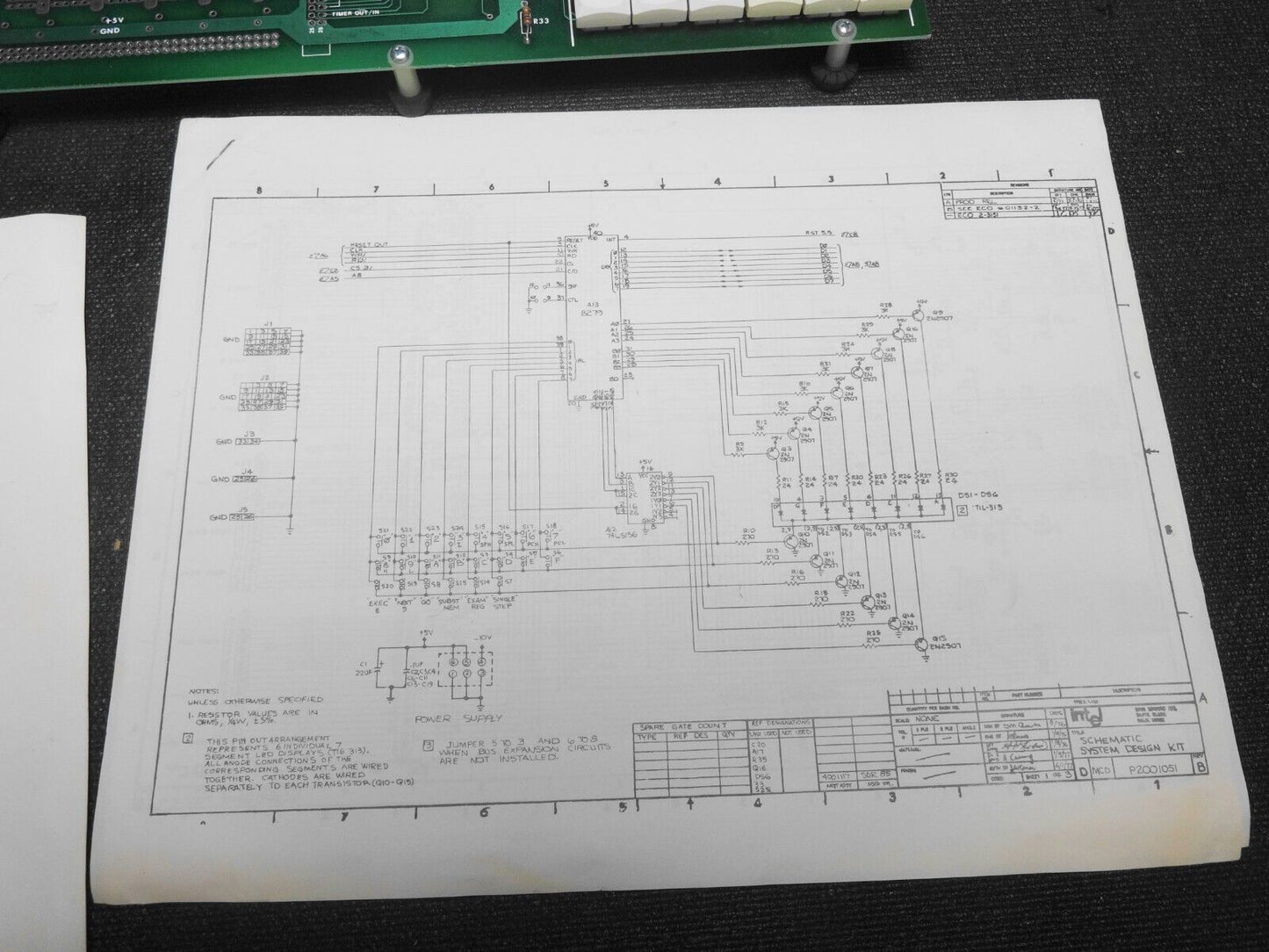 Intel MCS-85 SDK-85 System Design Kit w/ Manual & Schematic, 8085 1977 Intel ICs