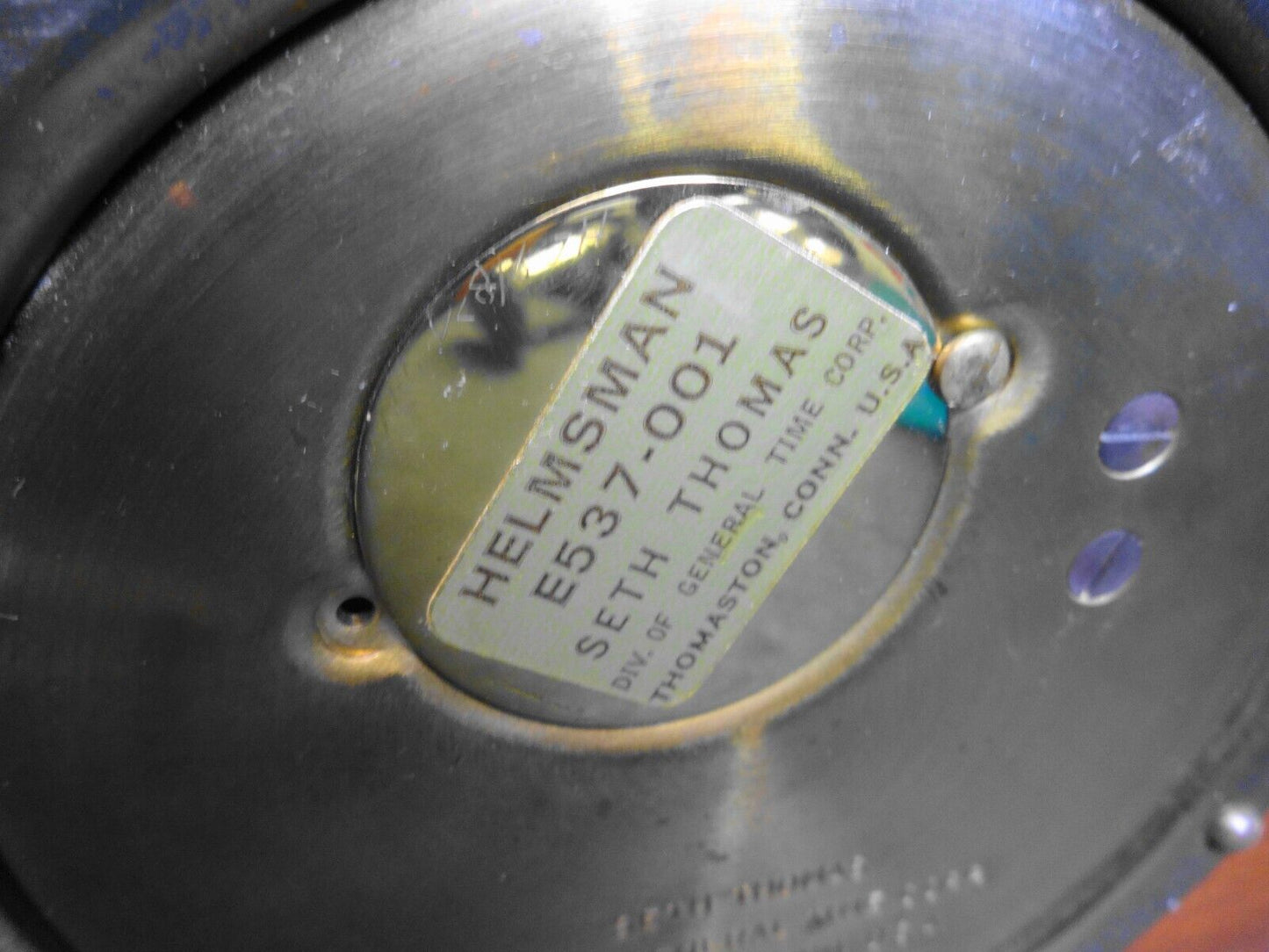 Seth Thomas Helmsman 1602 Ships Wheel Mantle Clock E537-001 Wood Brass With Key