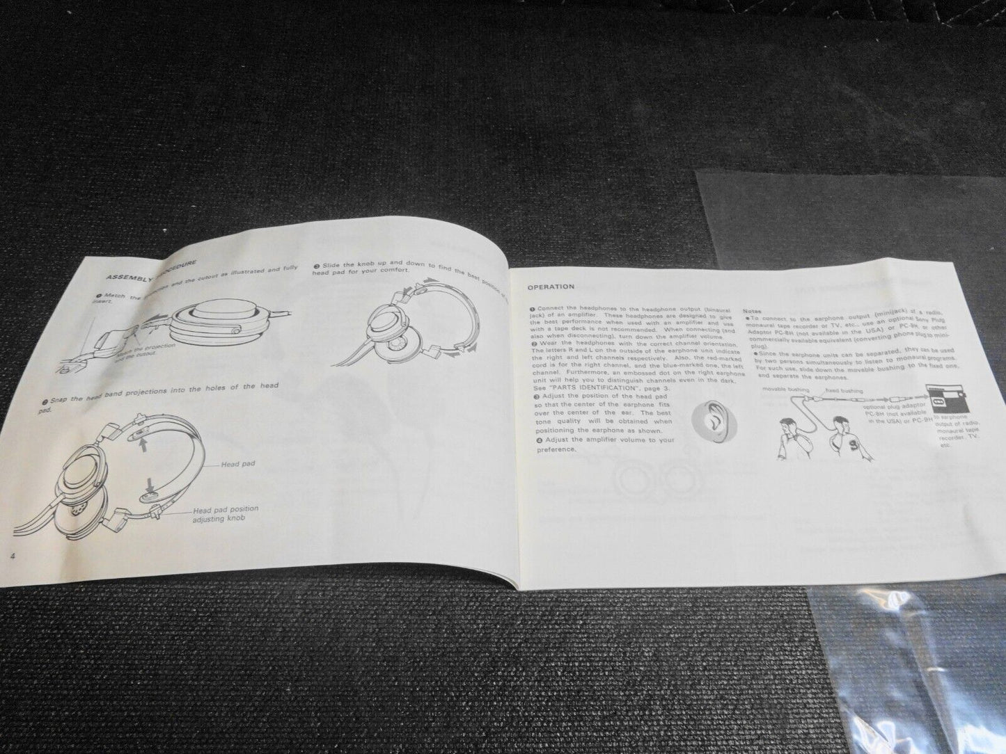 Manual ONLY for Vintage Rare Sony DR-Z7 DR-S7 Stereo Headphones -  Made in Japan