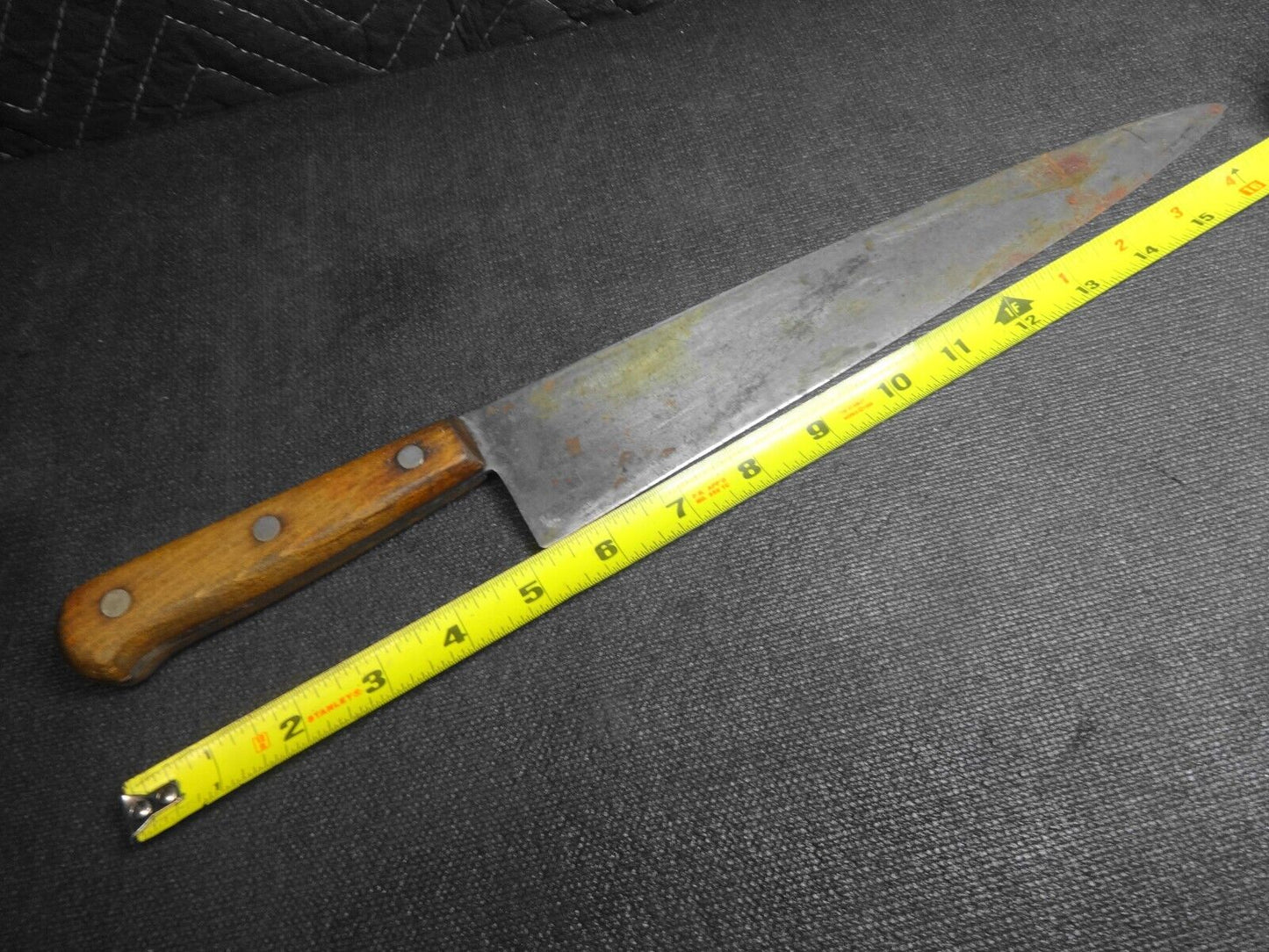 Vintage Very Large 17" American Carbon Steel Chef's Knife G268