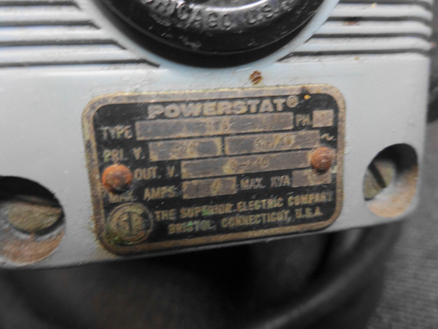 POWERSTAT Variable Autotransformer, Type 110 Input: 120V Output: 0-140V / Works