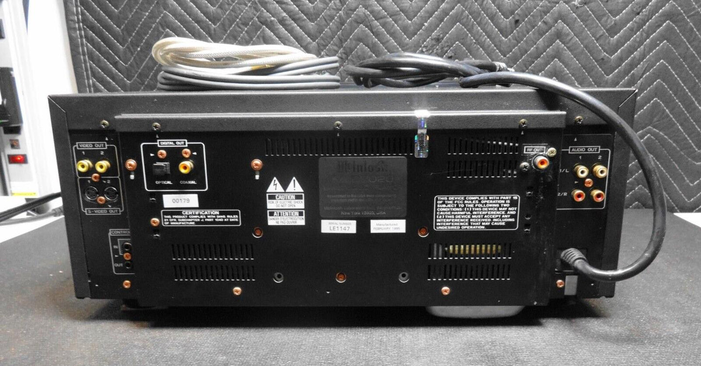 RARE VINTAGE MCINTOSH MLD7020 LASER DISK/CD PLAYER w/ AV Cables - *BROKEN*