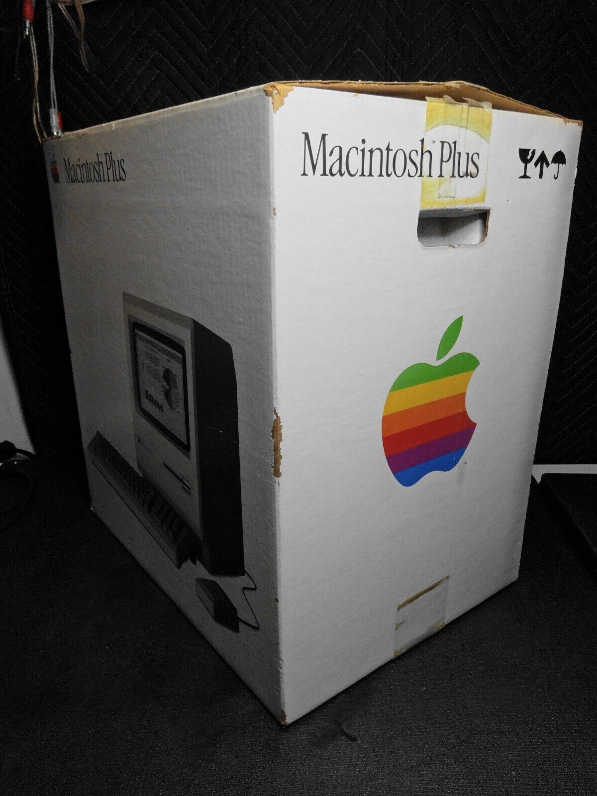 RARE Macintosh Plus Original Box Only Vintage w/ Foam, Stickers, Accessory Box