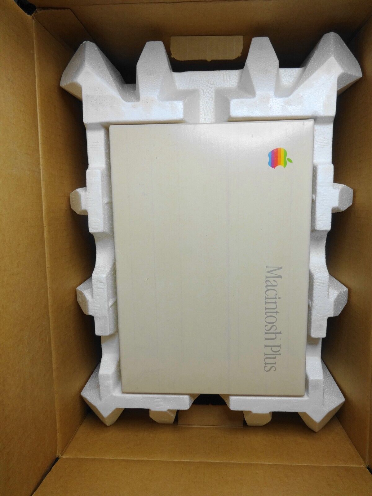 RARE Macintosh Plus Original Box Only Vintage w/ Foam, Stickers, Accessory Box