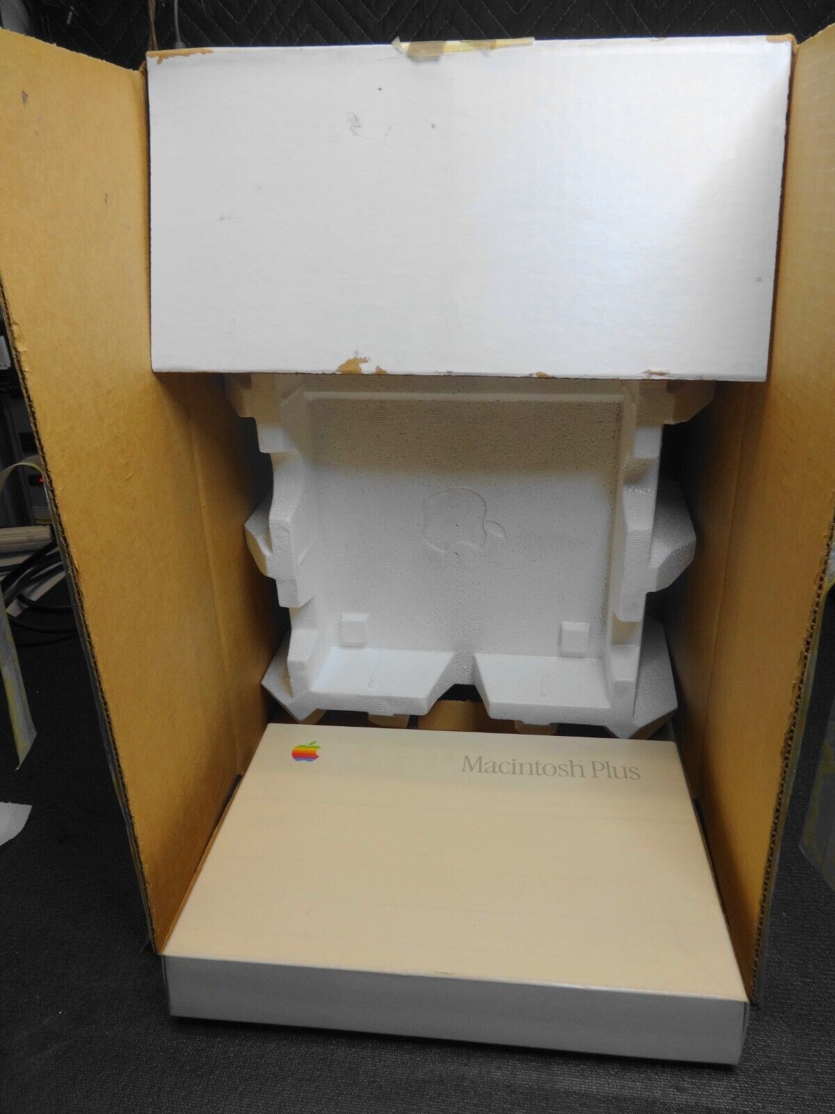 RARE Macintosh Plus Original Box Only Vintage w/ Foam, Stickers, Accessory Box