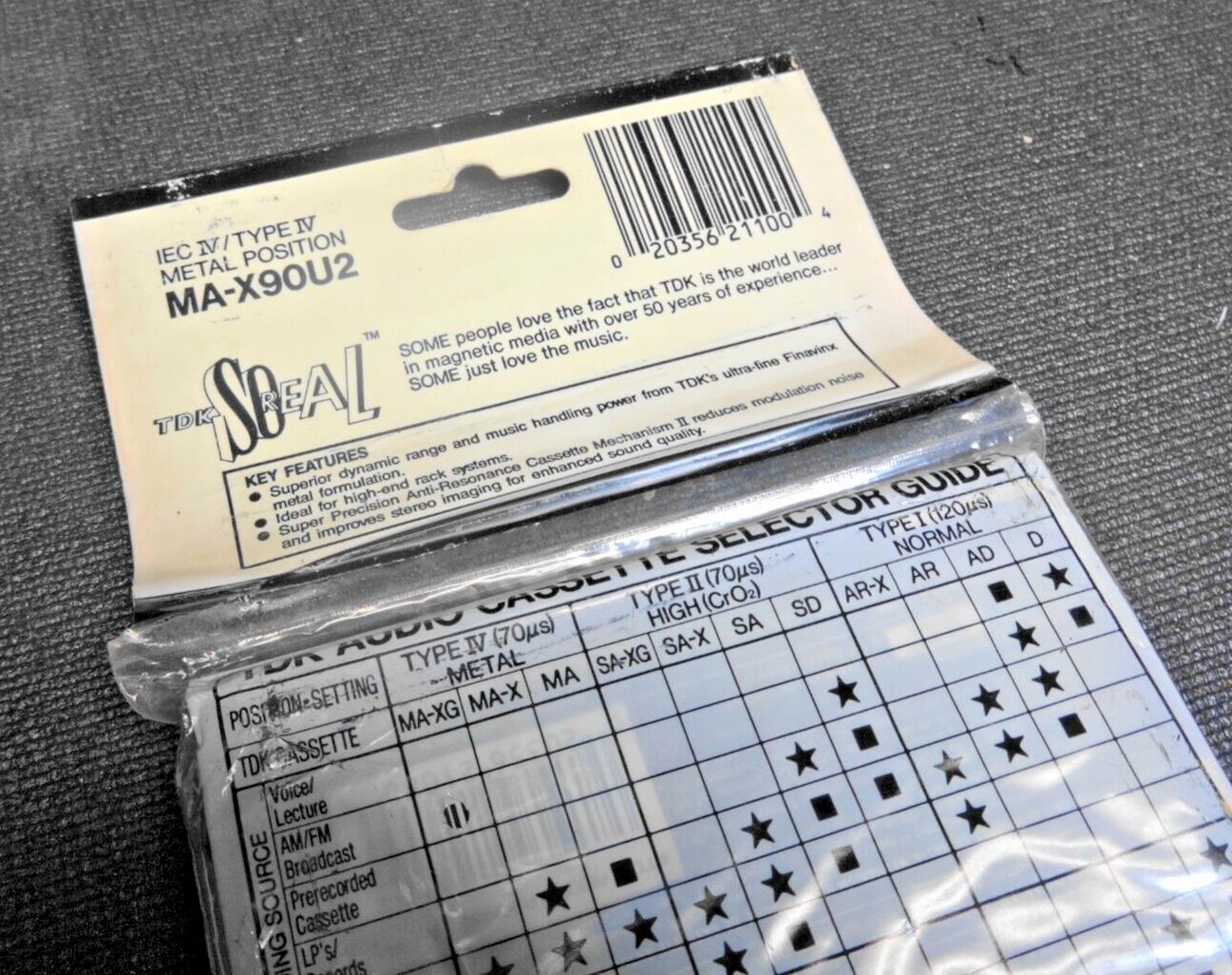 2-Pack - TDK MA-X 90 Minute Blank Cassette Tape IEC IV / TYPE IV Metal Position