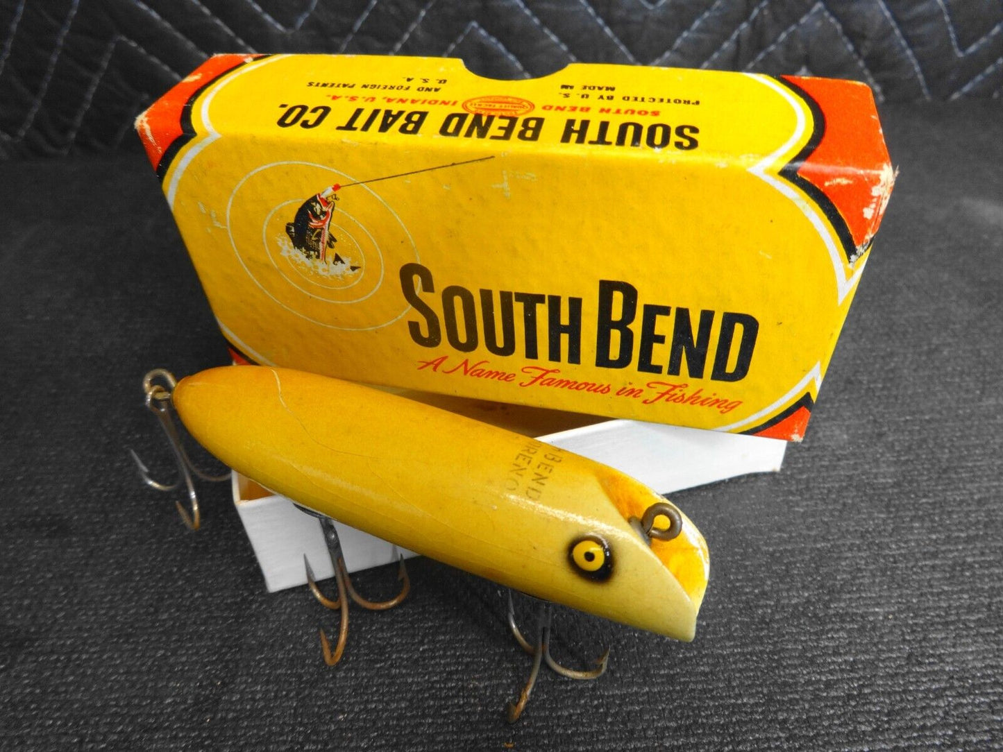 VINTAGE SOUTH BEND LURE - BASS ORENO 973 WITH BOX