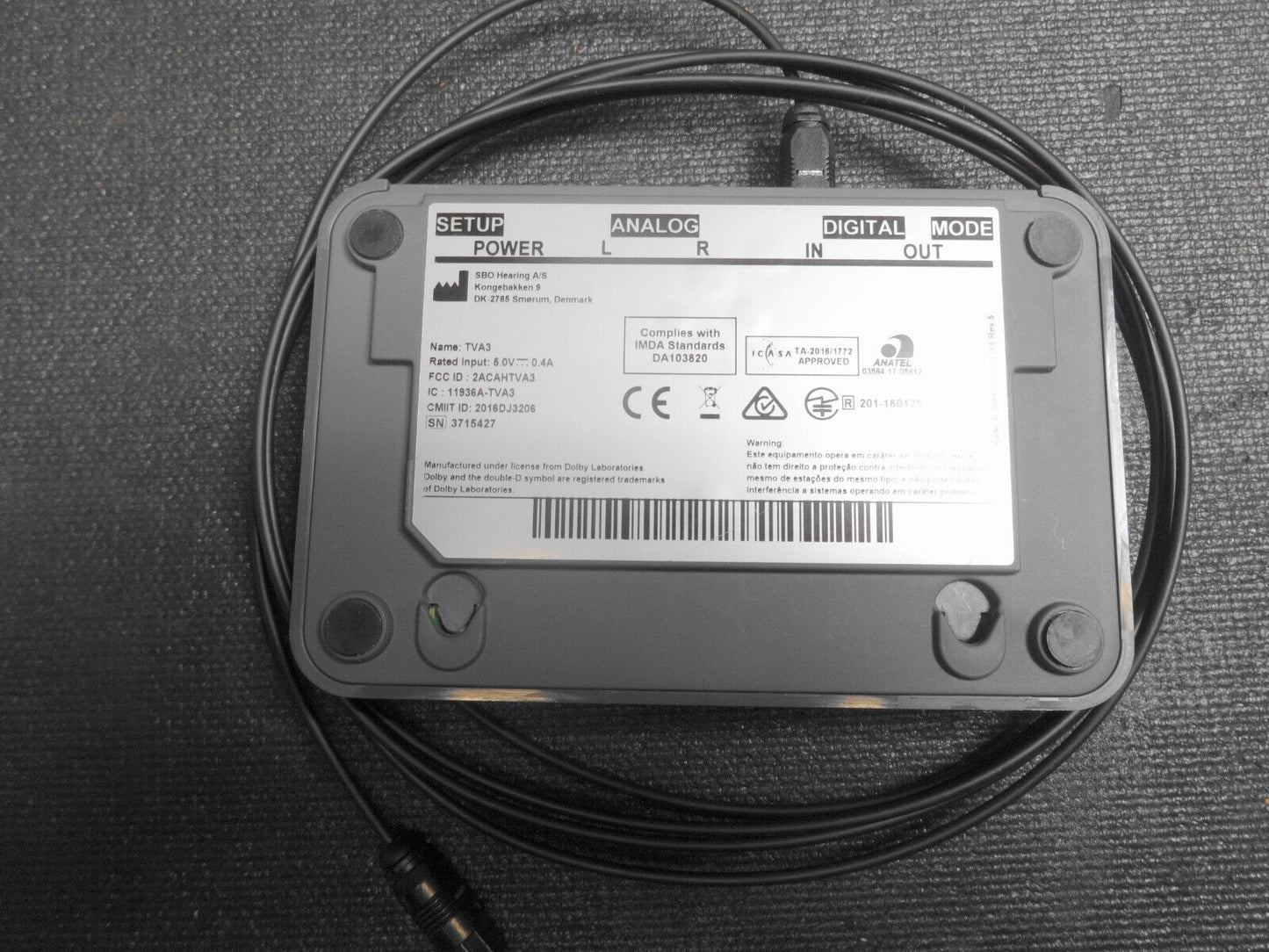 Oticon Dolby Digital TV Adapter 3.0/TVA3 for Oticon Opn/More Hearing Aids