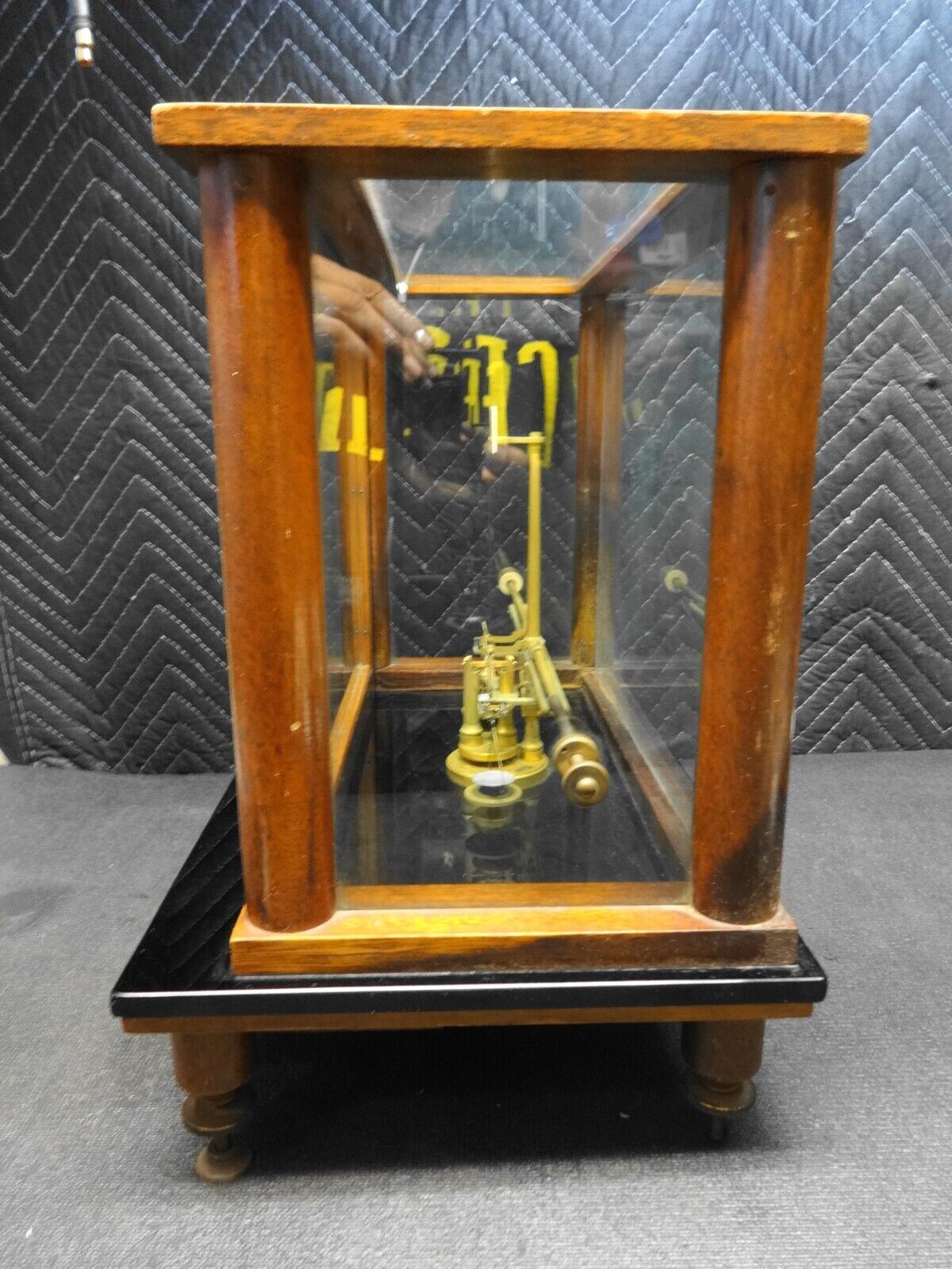 ANTIQUE Button Balance Gold Scale by G.P. Keller, Salt Lake City WALNUT CASE