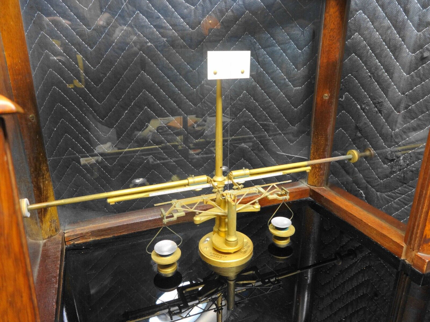 ANTIQUE Button Balance Gold Scale by G.P. Keller, Salt Lake City WALNUT CASE