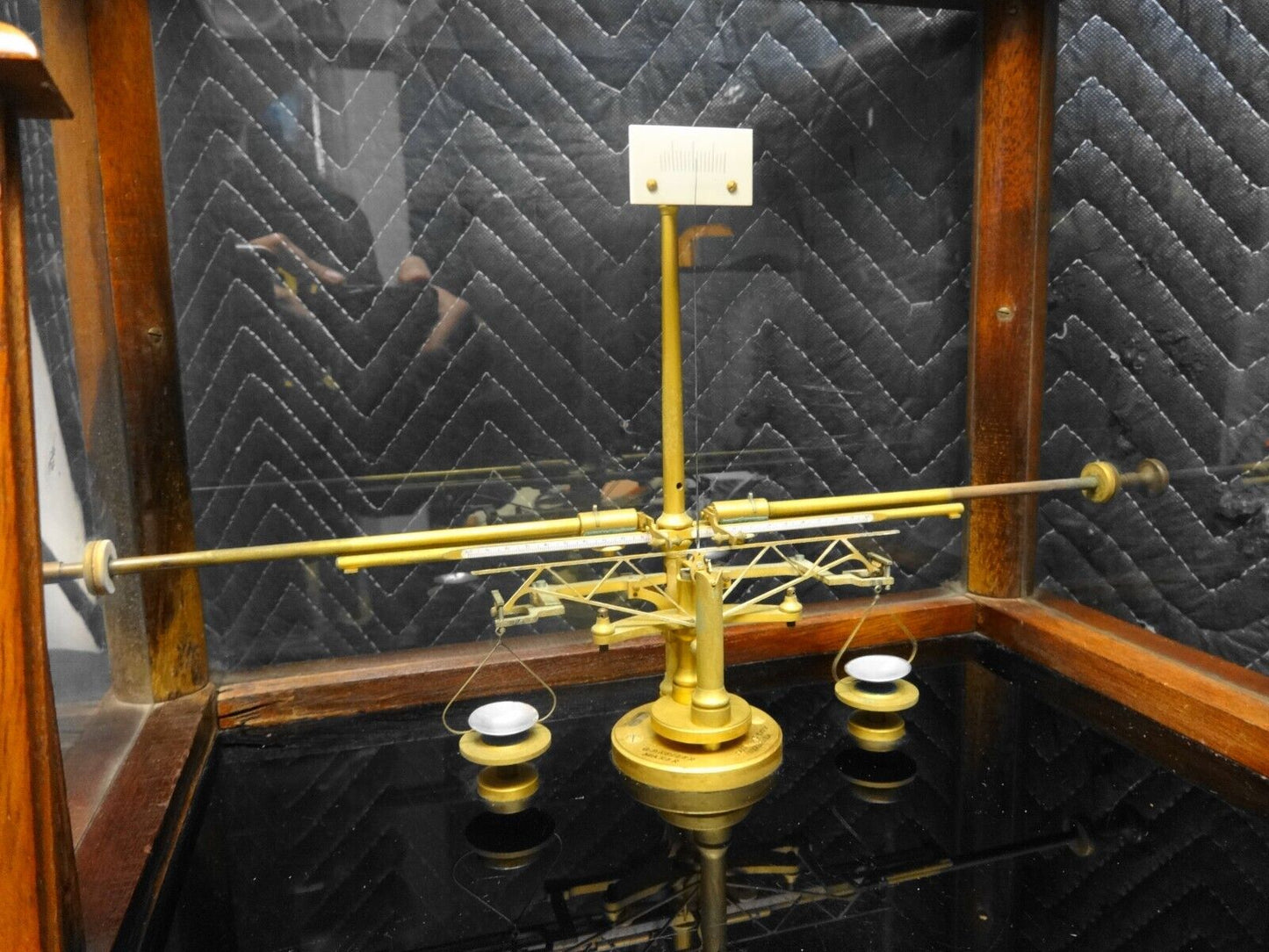 ANTIQUE Button Balance Gold Scale by G.P. Keller, Salt Lake City WALNUT CASE