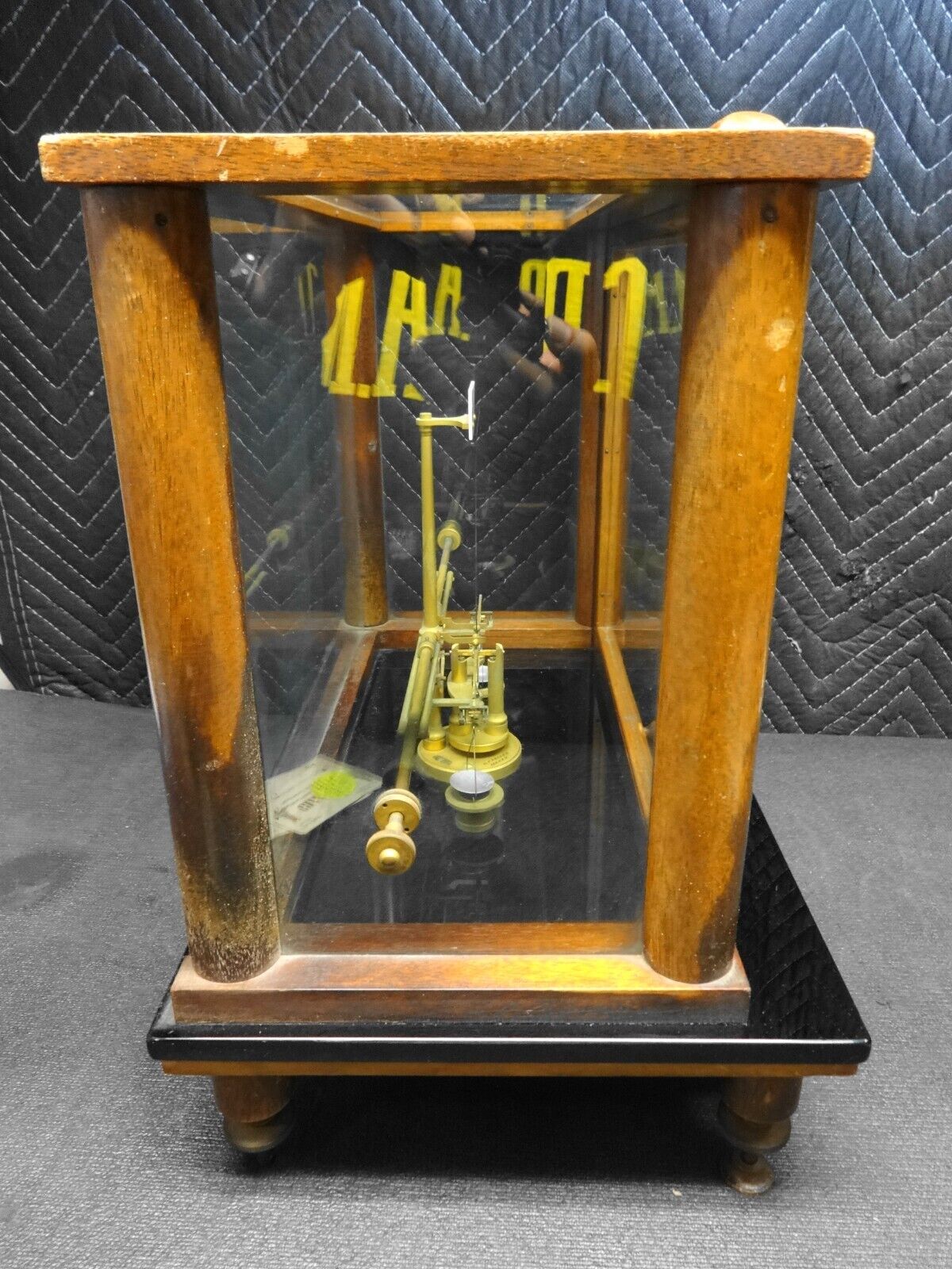 ANTIQUE Button Balance Gold Scale by G.P. Keller, Salt Lake City WALNUT CASE