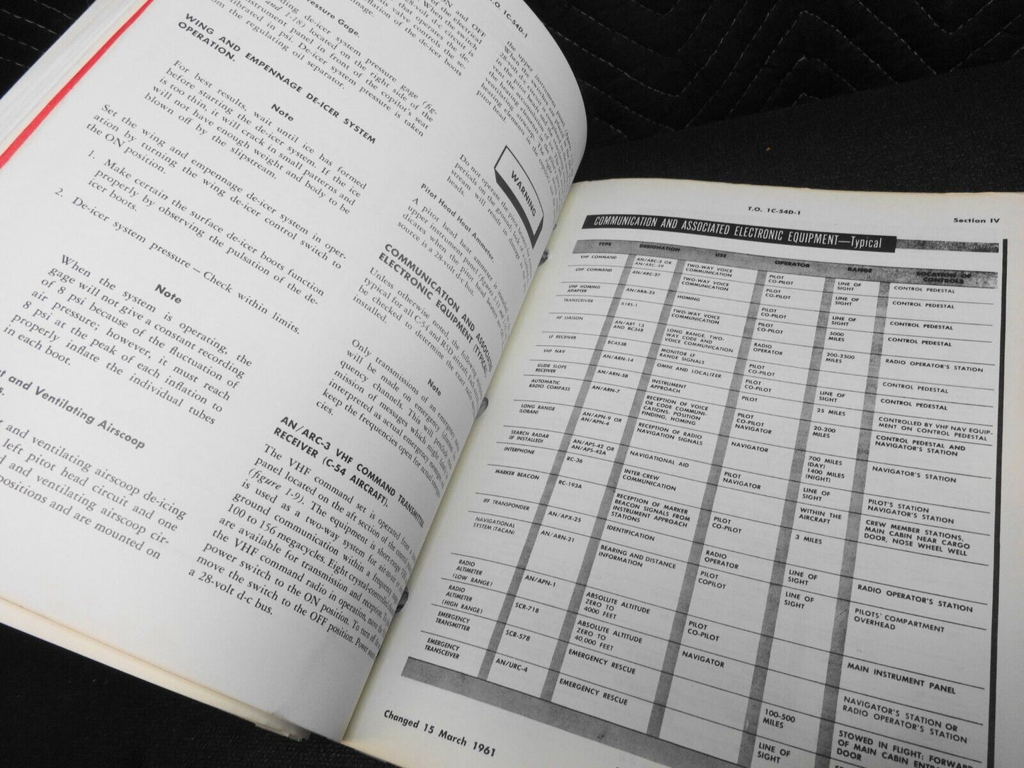 Douglas C-54 R5D Navy Model DC-4 Original 1959 Complete Aircraft Flight Manual