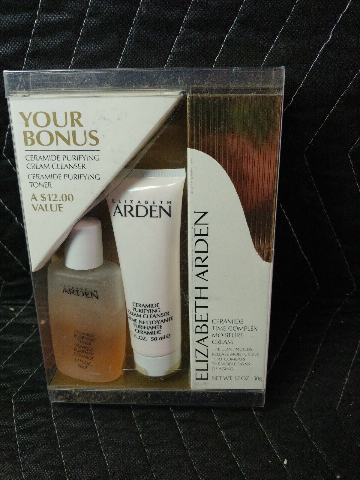Vtg Elizabeth Arden Ceramide Complex Purifying Cream Cleanser Toner Bonus Set