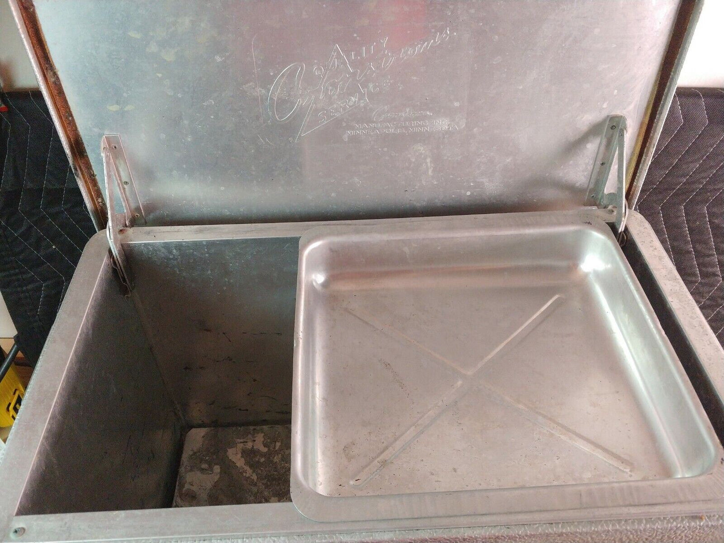 CRONCO COOLER BY CRONSTROMS MGF VINTAGE ALUMINUM TEAK FISH HUNT PICNIC BOAT TRIP