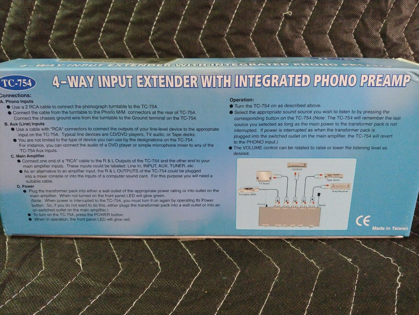 TCC TC-754  SILVER Finish RIAA Phono Preamp w/ 3 AUX Inputs and Output Control