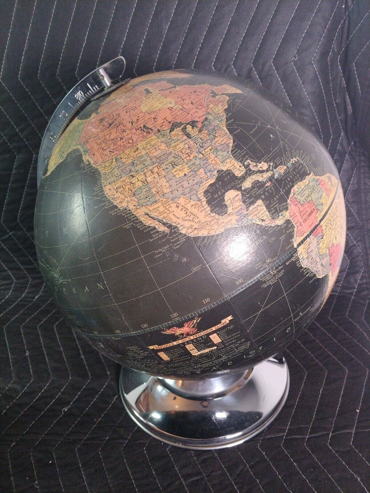 Replogle Vintage Black 12" Precision Globe w/ Silver Base - Made in USA