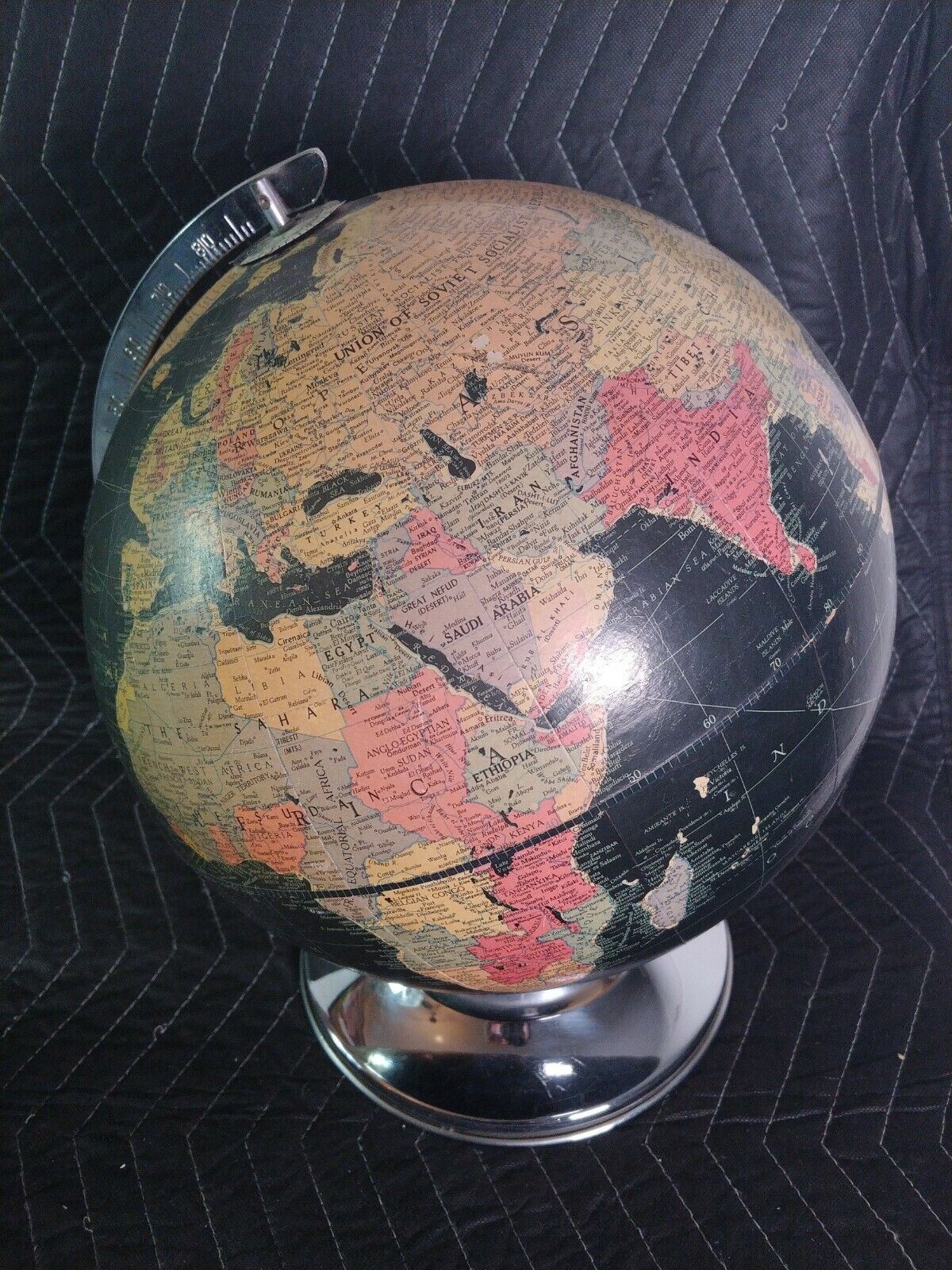 Replogle Vintage Black 12" Precision Globe w/ Silver Base - Made in USA