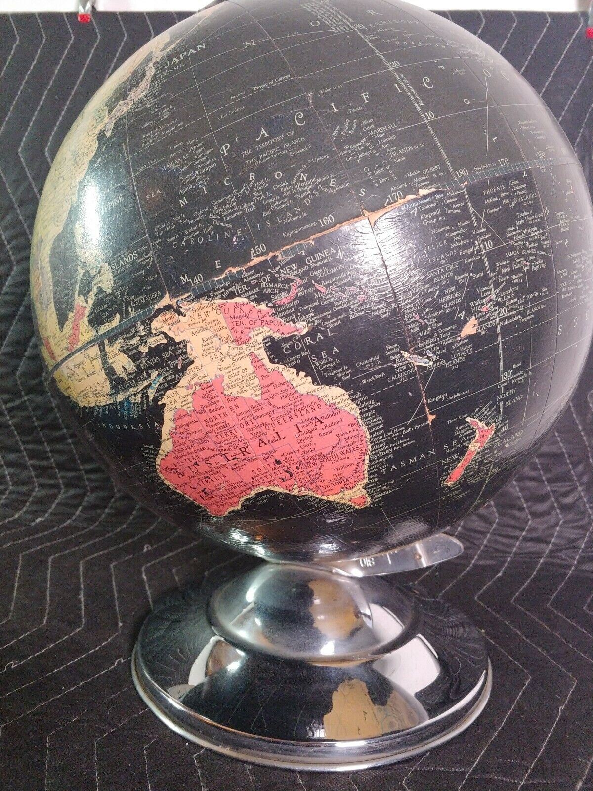 Replogle Vintage Black 12" Precision Globe w/ Silver Base - Made in USA