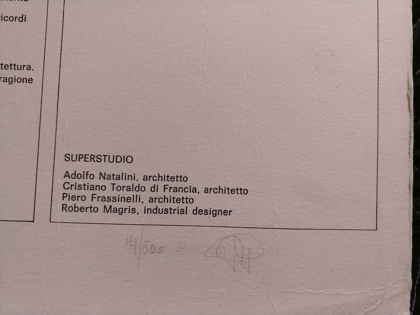 SuperStudio Un viaggio nelle regioni della ragione - 71/500 - Stamped Signed