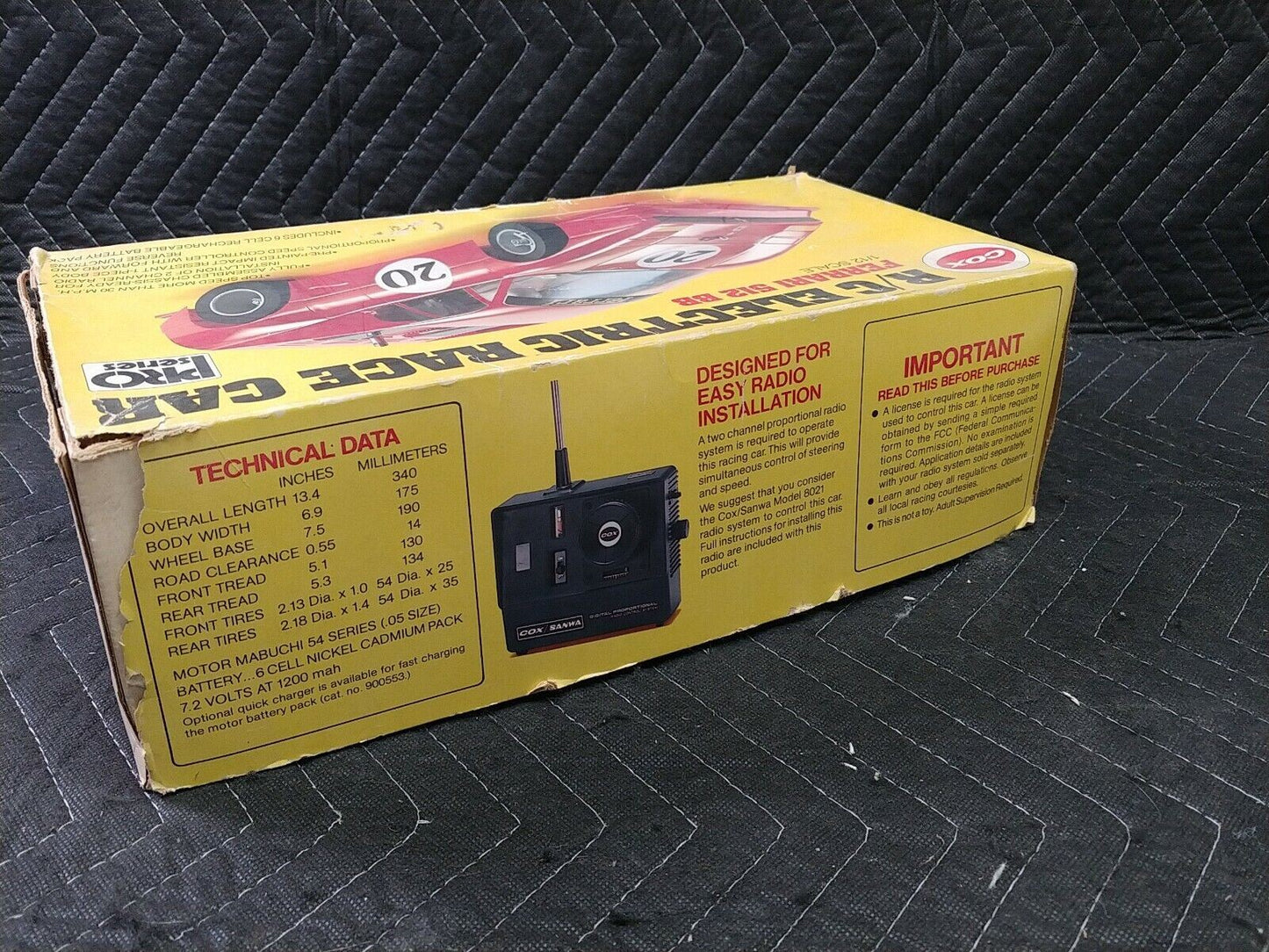 Vintage COX R/C Electric race car Ferrari 512 BB