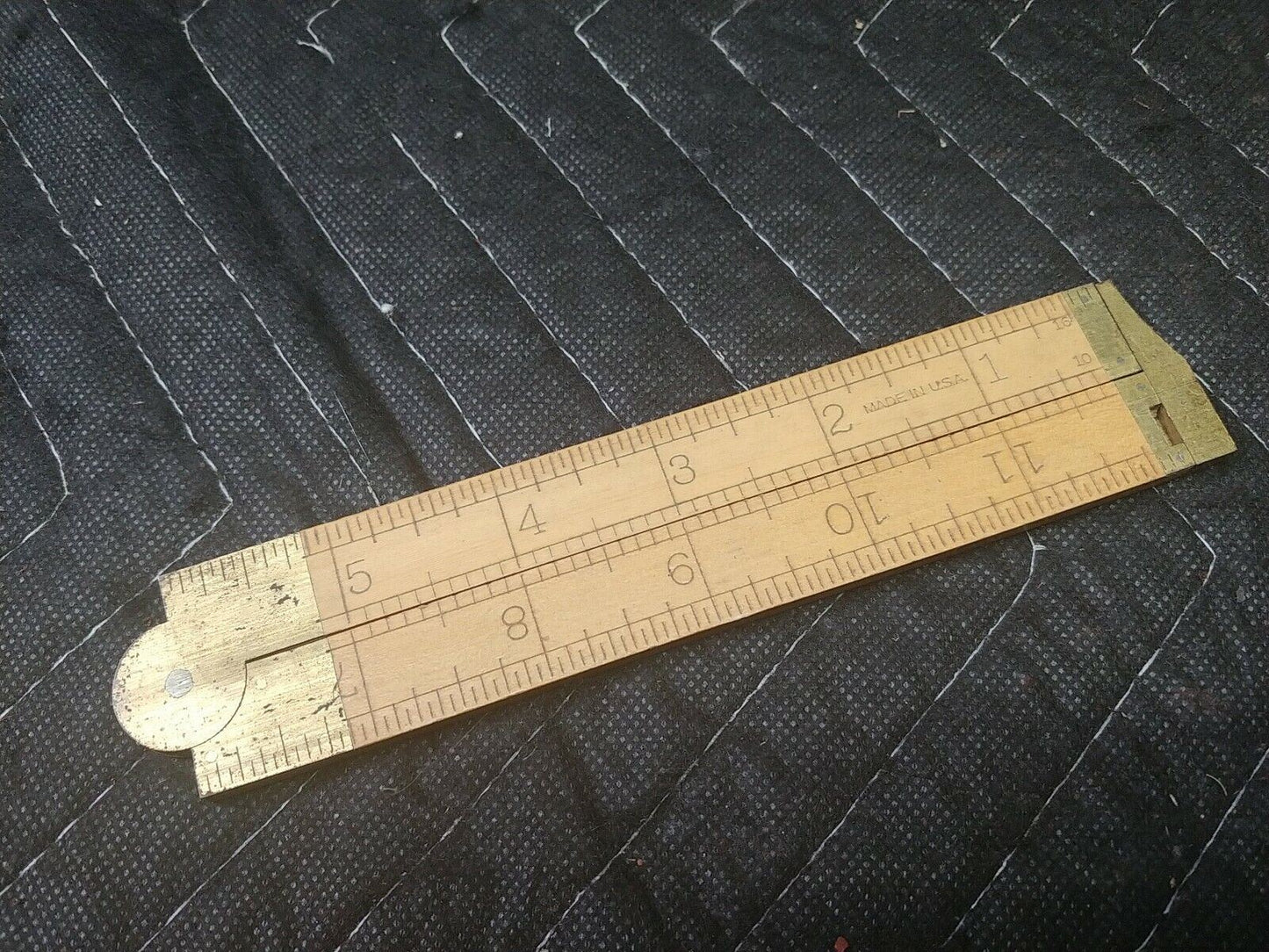 Early Stanley No. 36 1/2 Folding Caliper Boxwood Rule Vintage 12" Ruler Tool