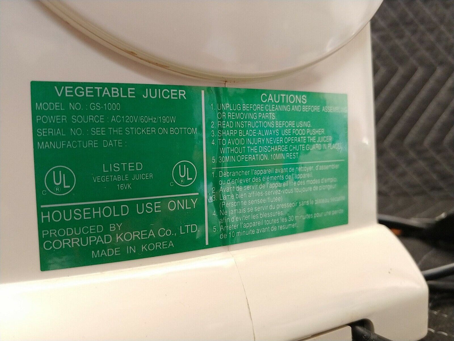 Tribest GS-1000 Greenstar Twin Gear Cold Press Juicer w/ extras