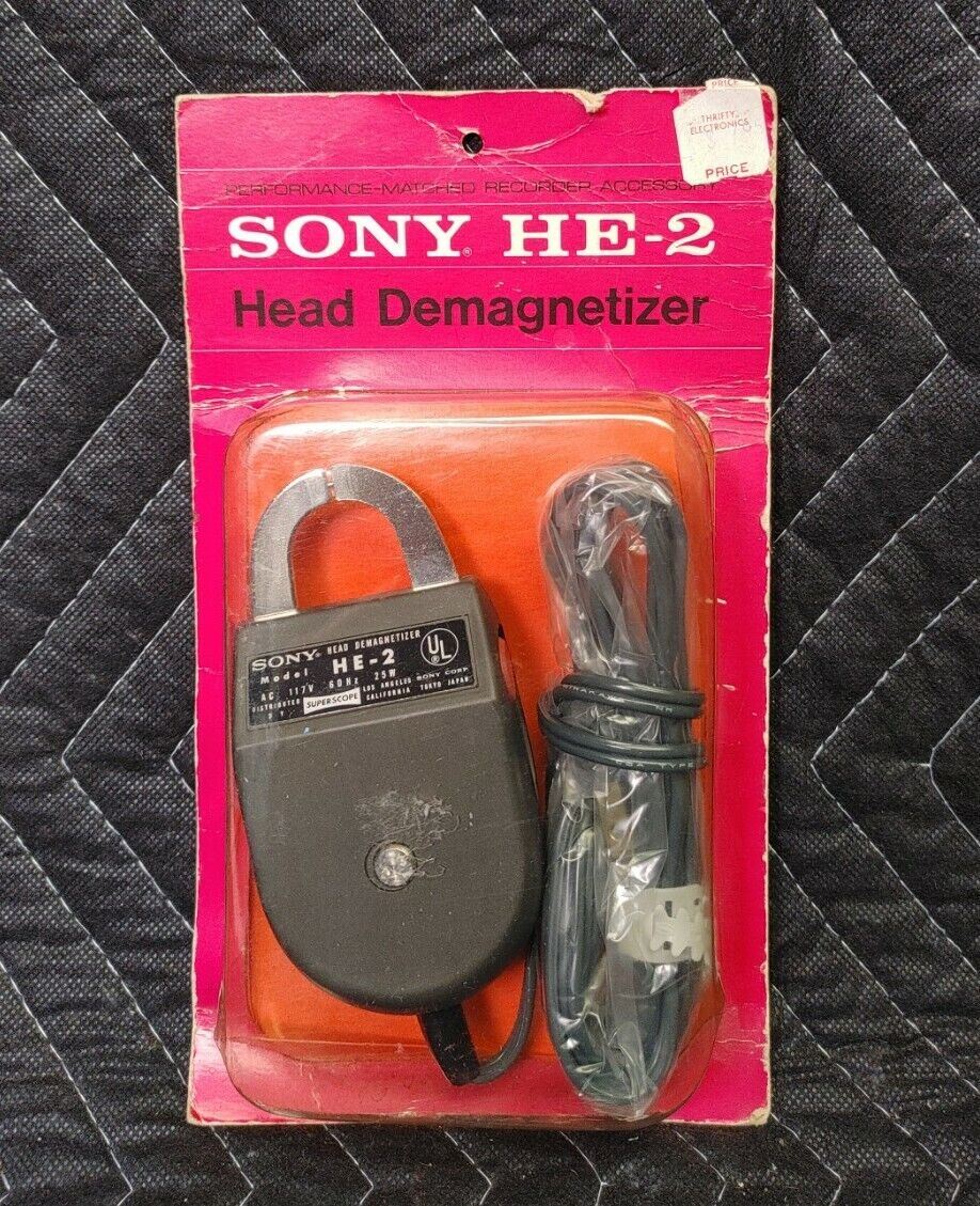 NOS Vintage Sony HE-2 Head Demagnetizer 110 V (100-125V) In