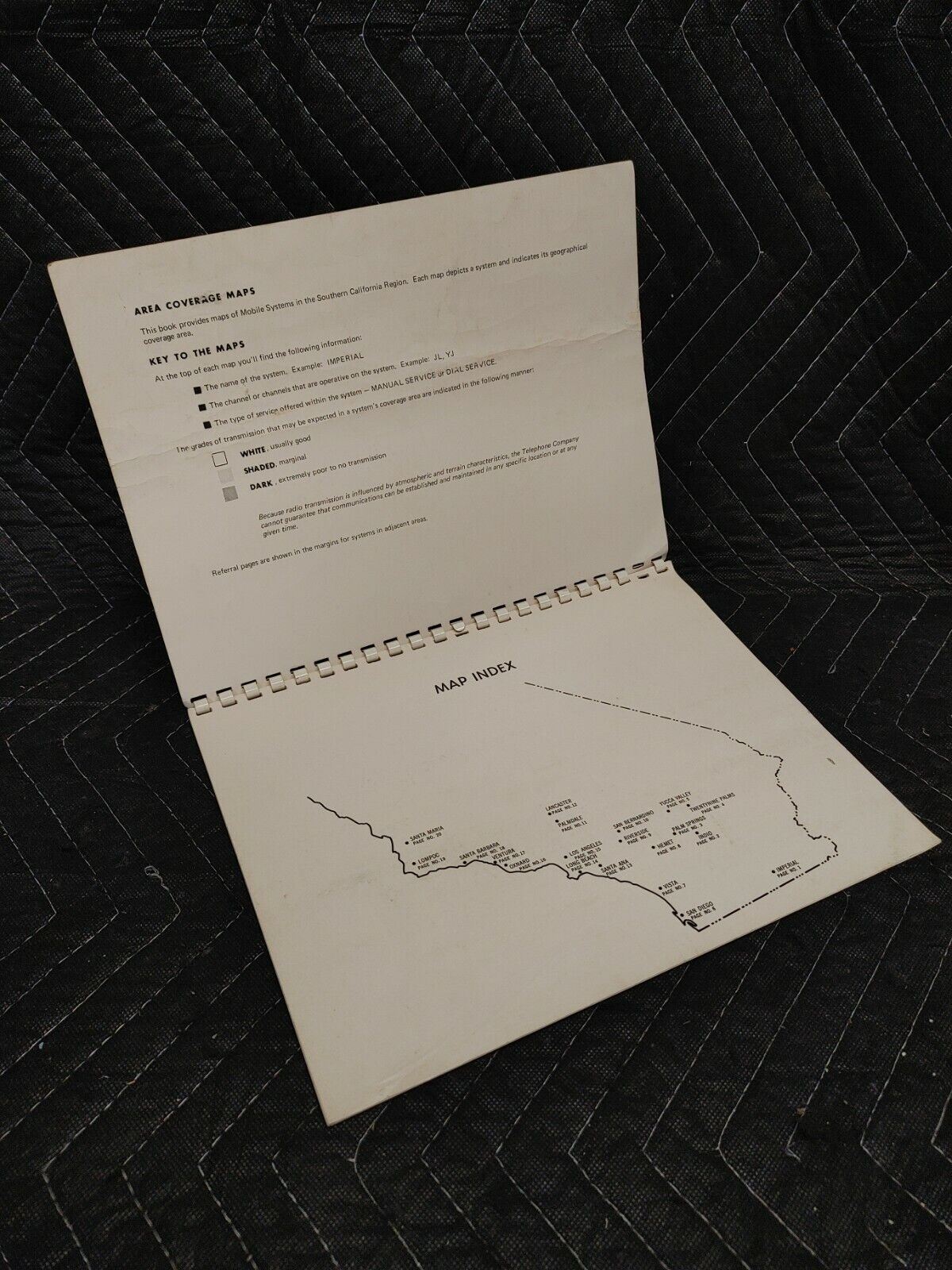 Vtg California Area Coverage Maps 150MHz MTS Mobile Pacific General Telephone