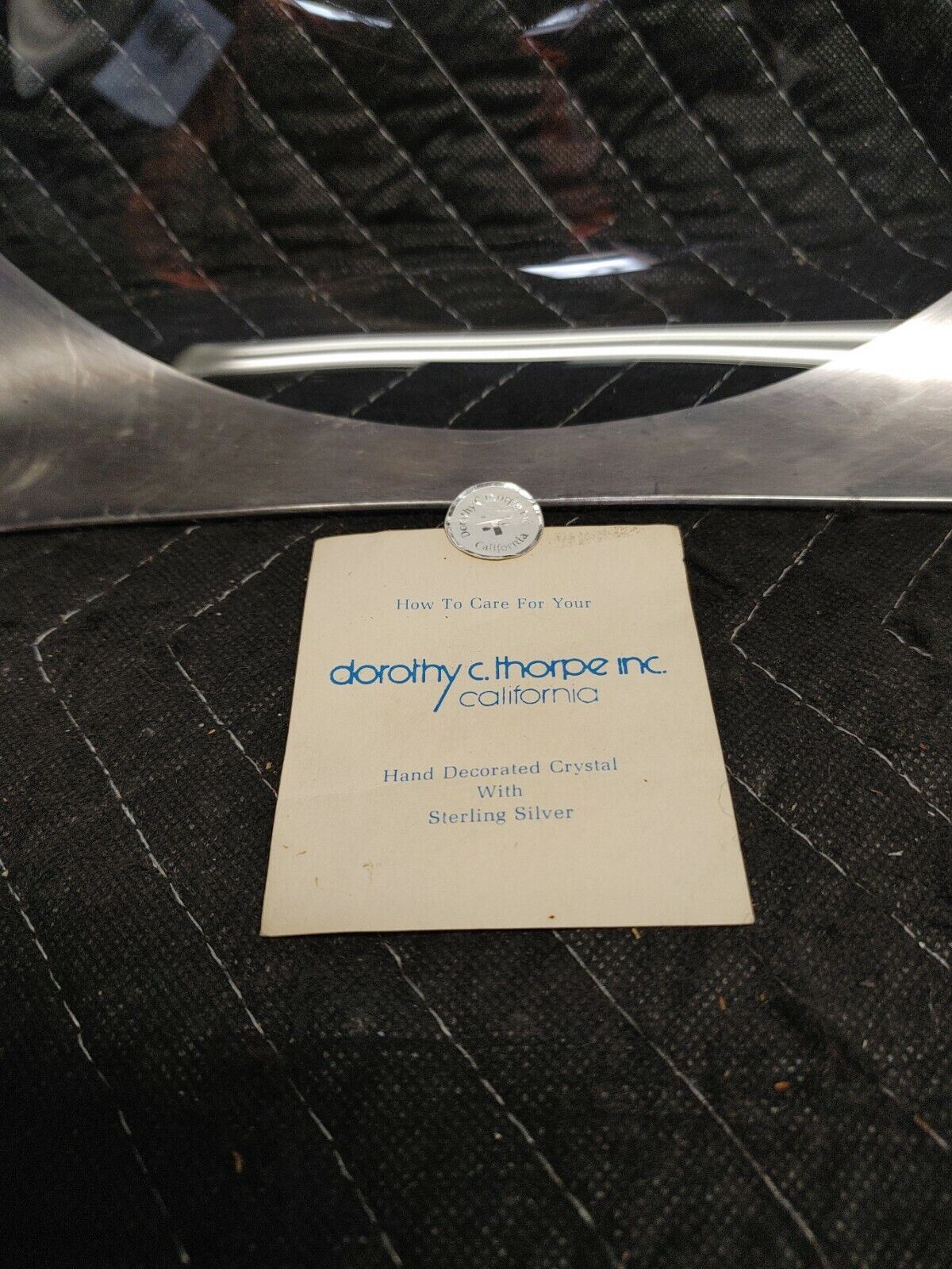 Dorothy Thorpe Silver decorated Crystal Square Tray - MCM Mid Century Modern