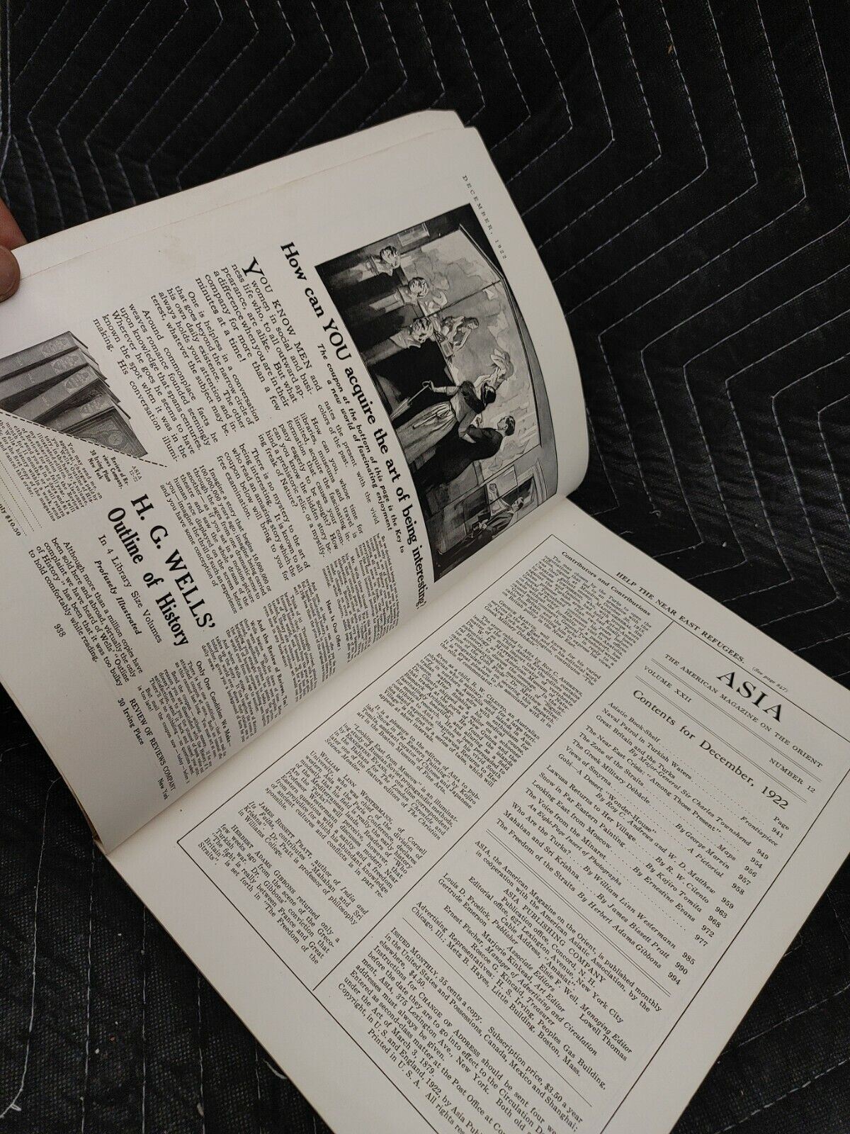 Antique December 1922 Asia Magazine, The American Magazine on the Orient