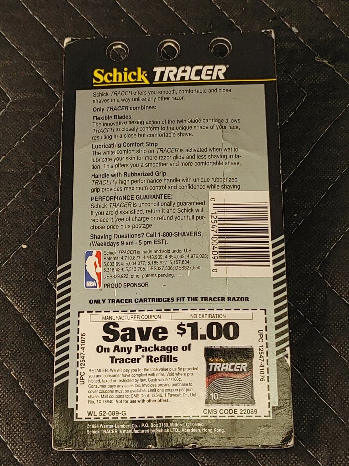 Schick Tracer Razor 1 Flexible Cartridge Original Vintage 1994 NBA Sponsor