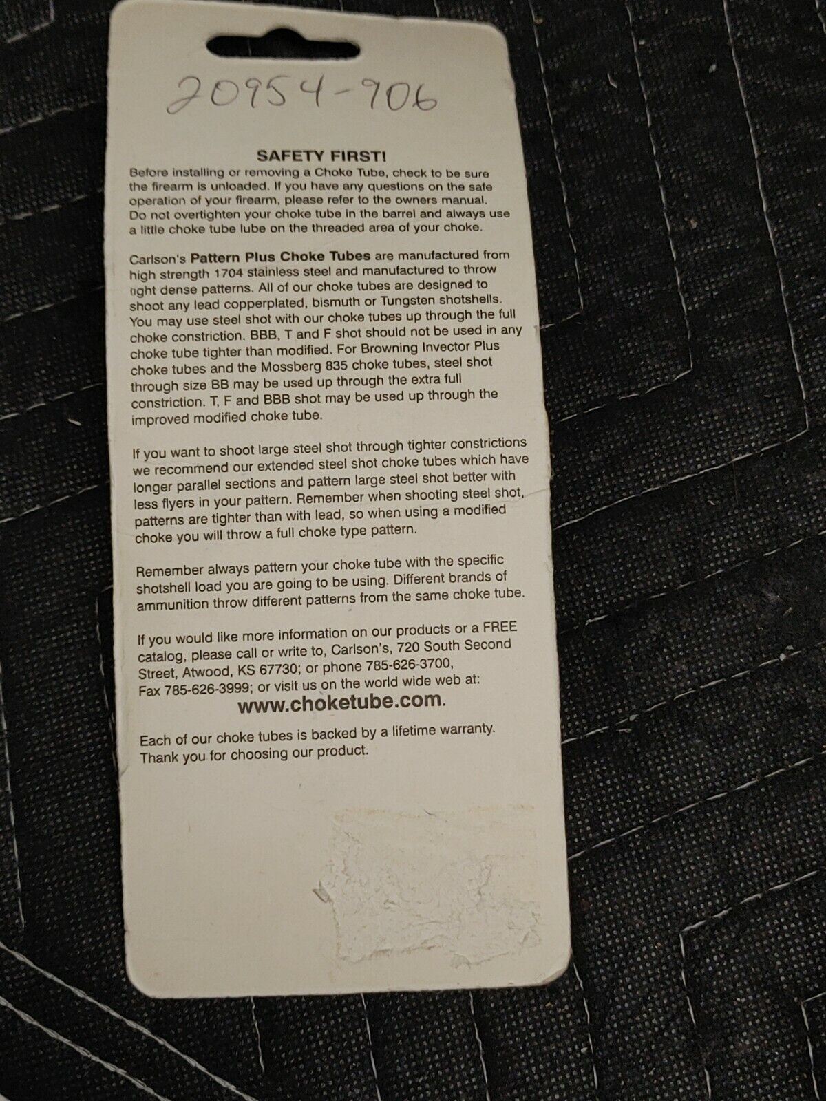 Carlsons Flush Mount Choke Tube 12 Gauge .710 Winchester/Mossberg/Browning MOD
