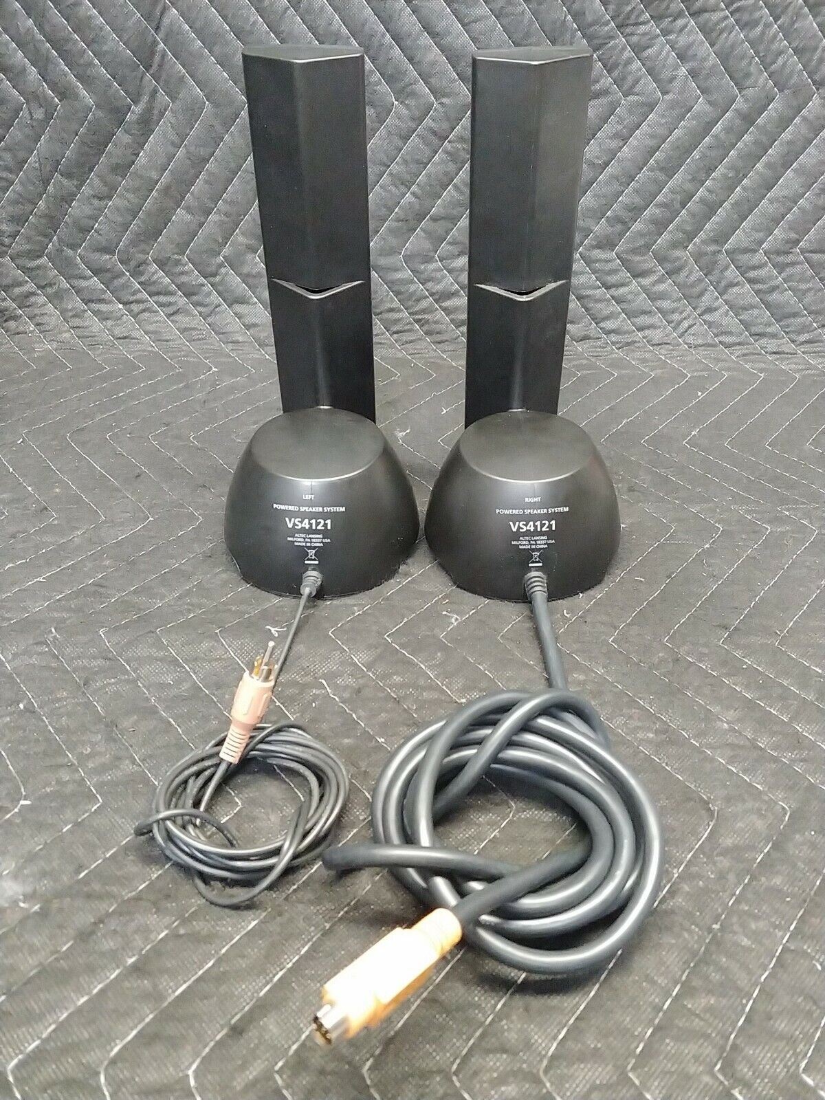 ALTEC LANSING VS4121 Powered Audio System Computer Speakers w/ Subwoofer TESTED