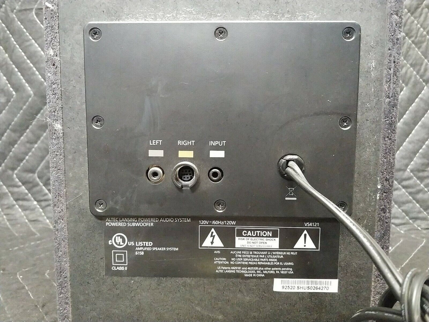 ALTEC LANSING VS4121 Powered Audio System Computer Speakers w/ Subwoofer TESTED
