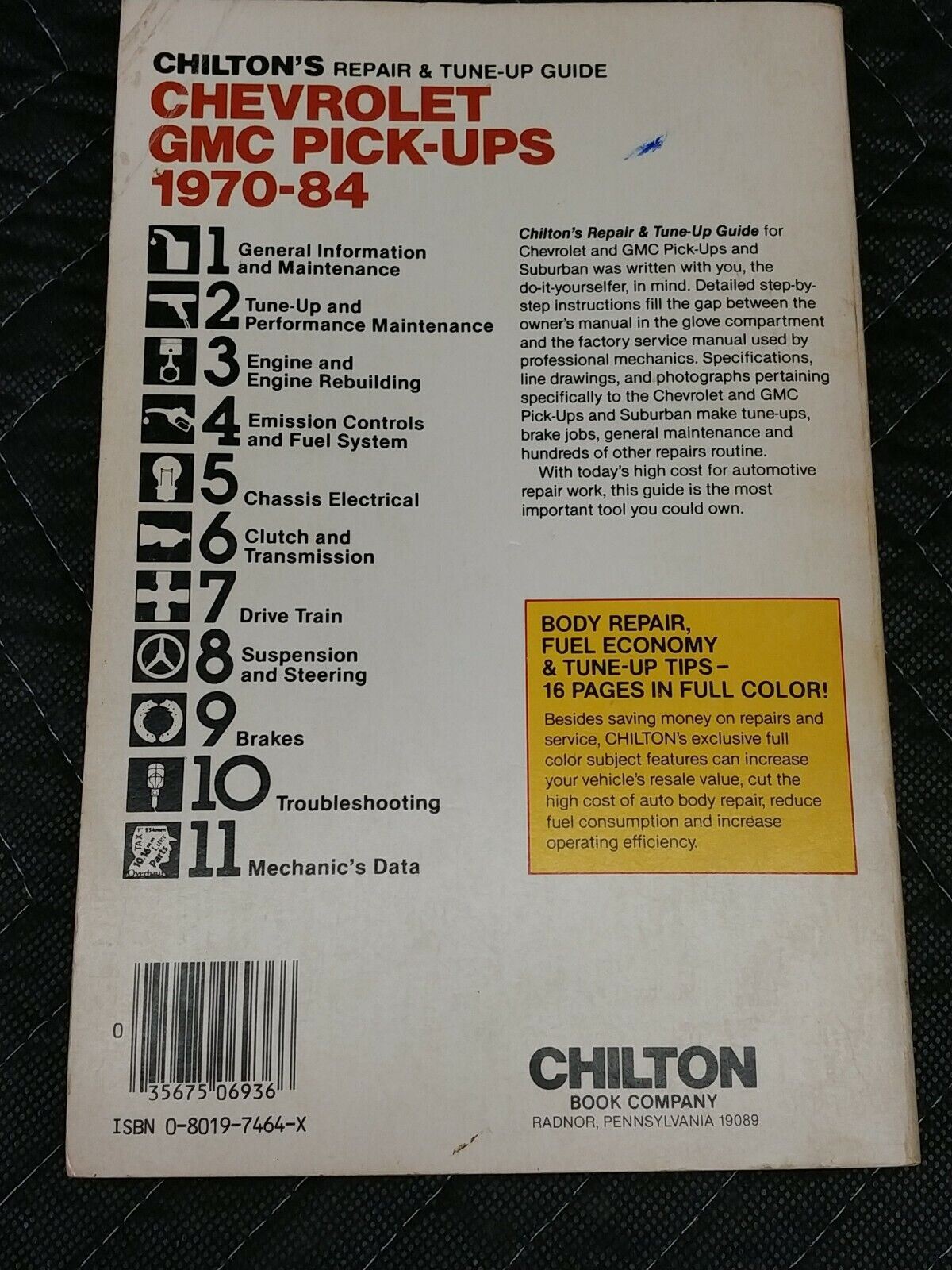 Chilton's CHEVROLET GMC PICK-UPS 1970-84 Repair and Tune-up Guide