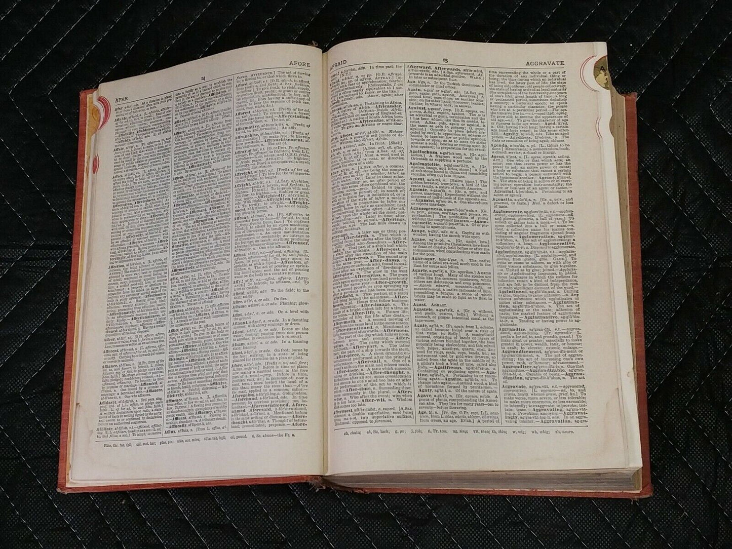 1941 Webster's Encyclopedic Dictionary by Columbia, Thumb-Indexed RED HARD COVER