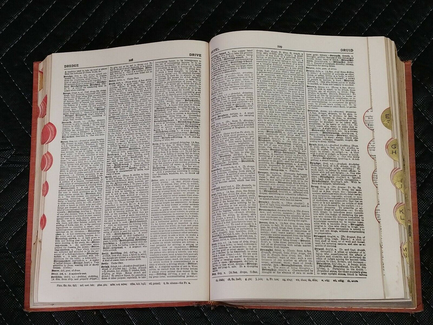 1941 Webster's Encyclopedic Dictionary by Columbia, Thumb-Indexed RED HARD COVER