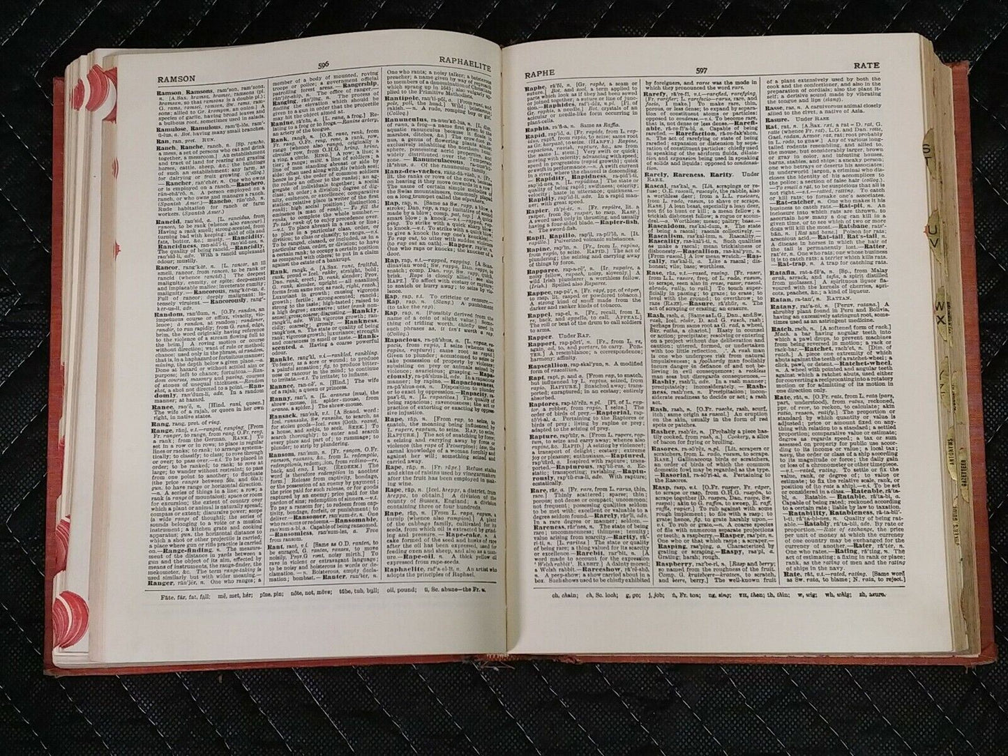 1941 Webster's Encyclopedic Dictionary by Columbia, Thumb-Indexed RED HARD COVER