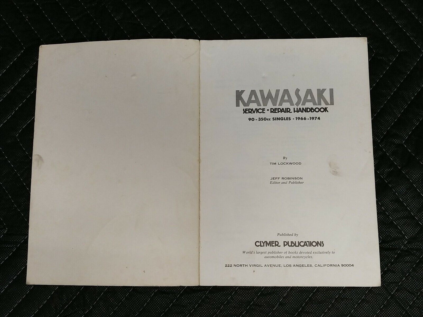 KAWASAKI Service Repair Handbook ~ Clymer ~ 90-350cc Singles 1966-1974