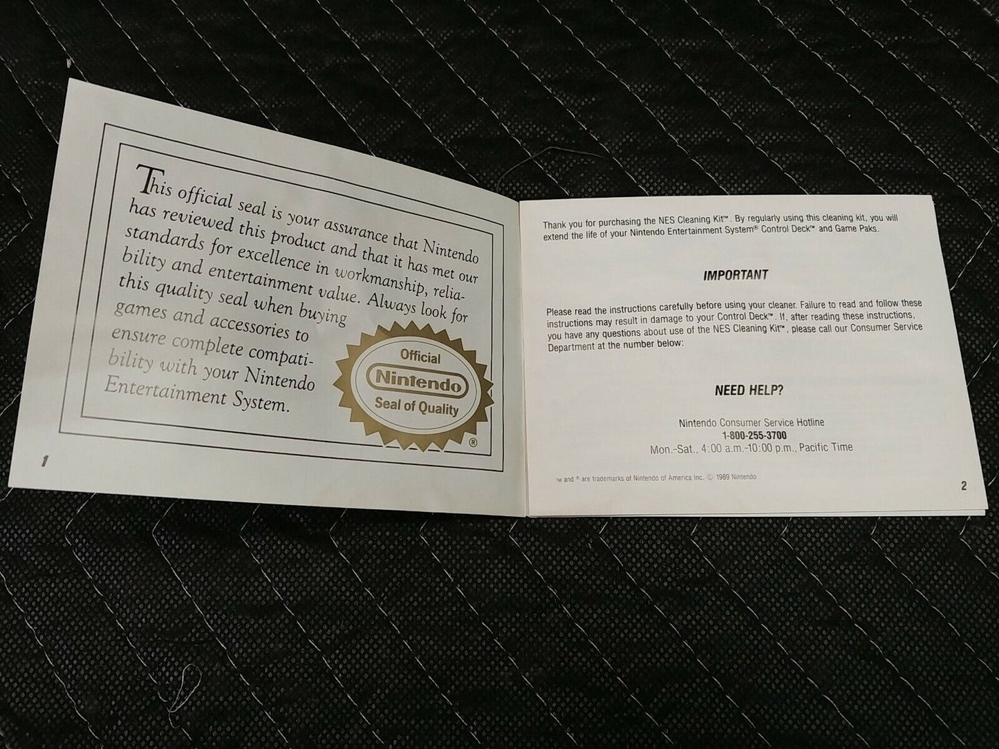 Nintendo 1989 NES Cleaning Kit Complete in Original Box, Manual & Cleaner