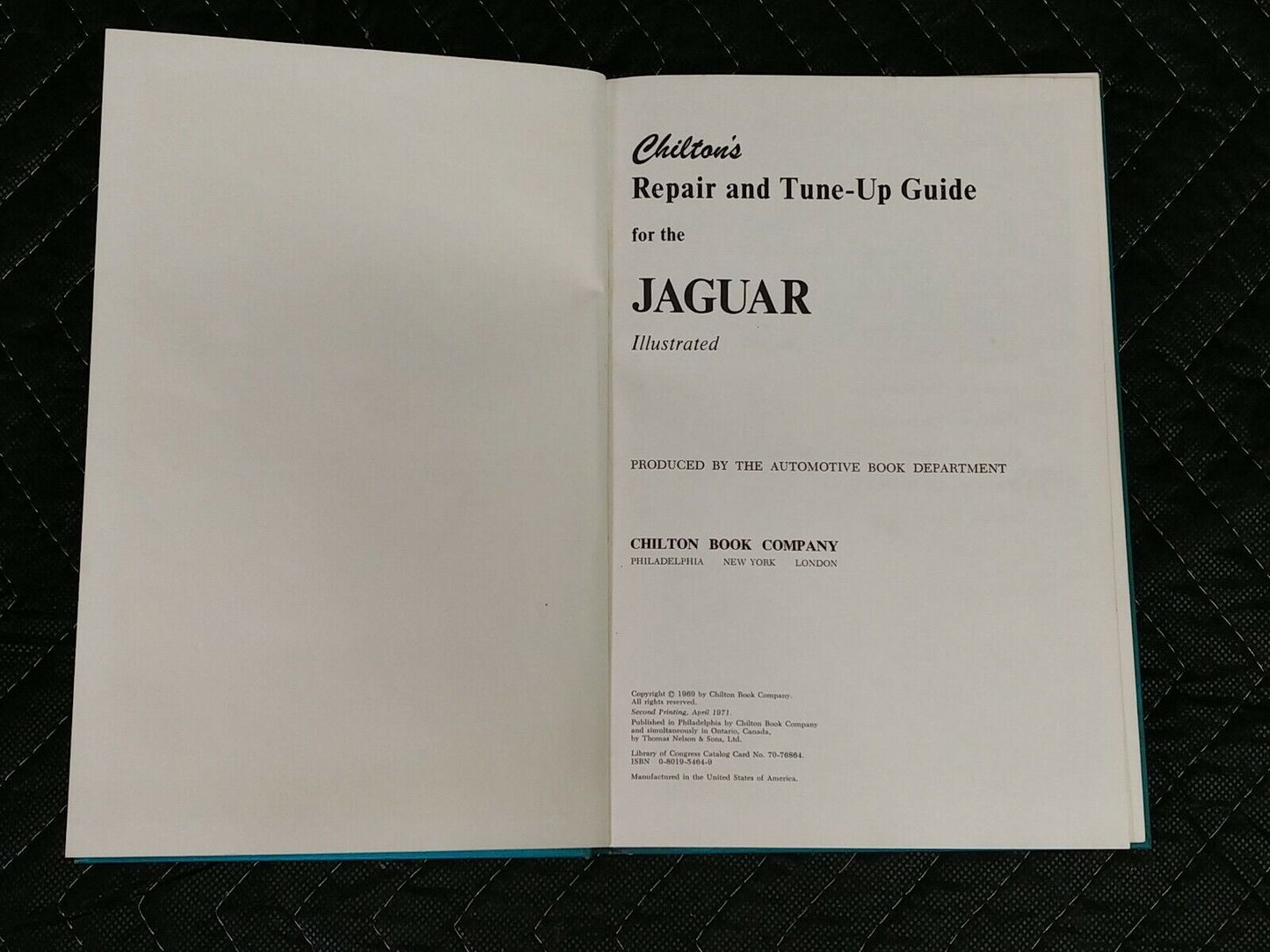 Chilton’s Repair and Tune-up Guide Jaguar 340 420 420G XKE & Preceding Models