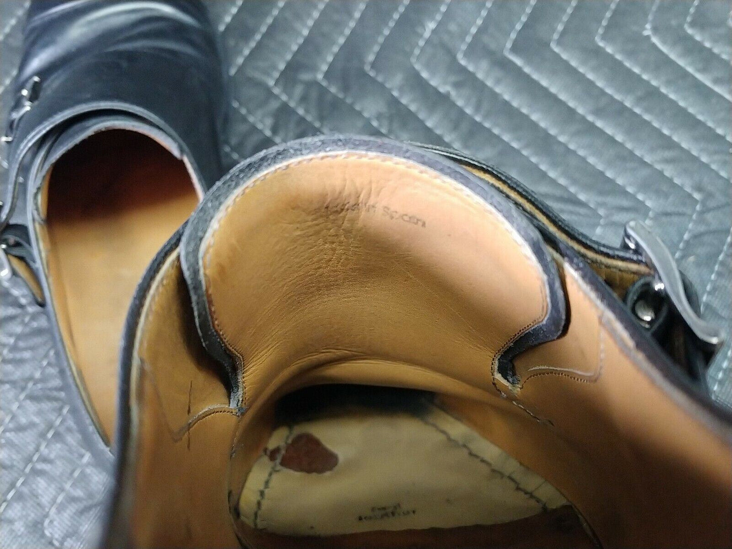 MAGNANNI Gaumet Sz-9 Black Leather Double Monk Strap Cap Toe Dress Shoes 11677