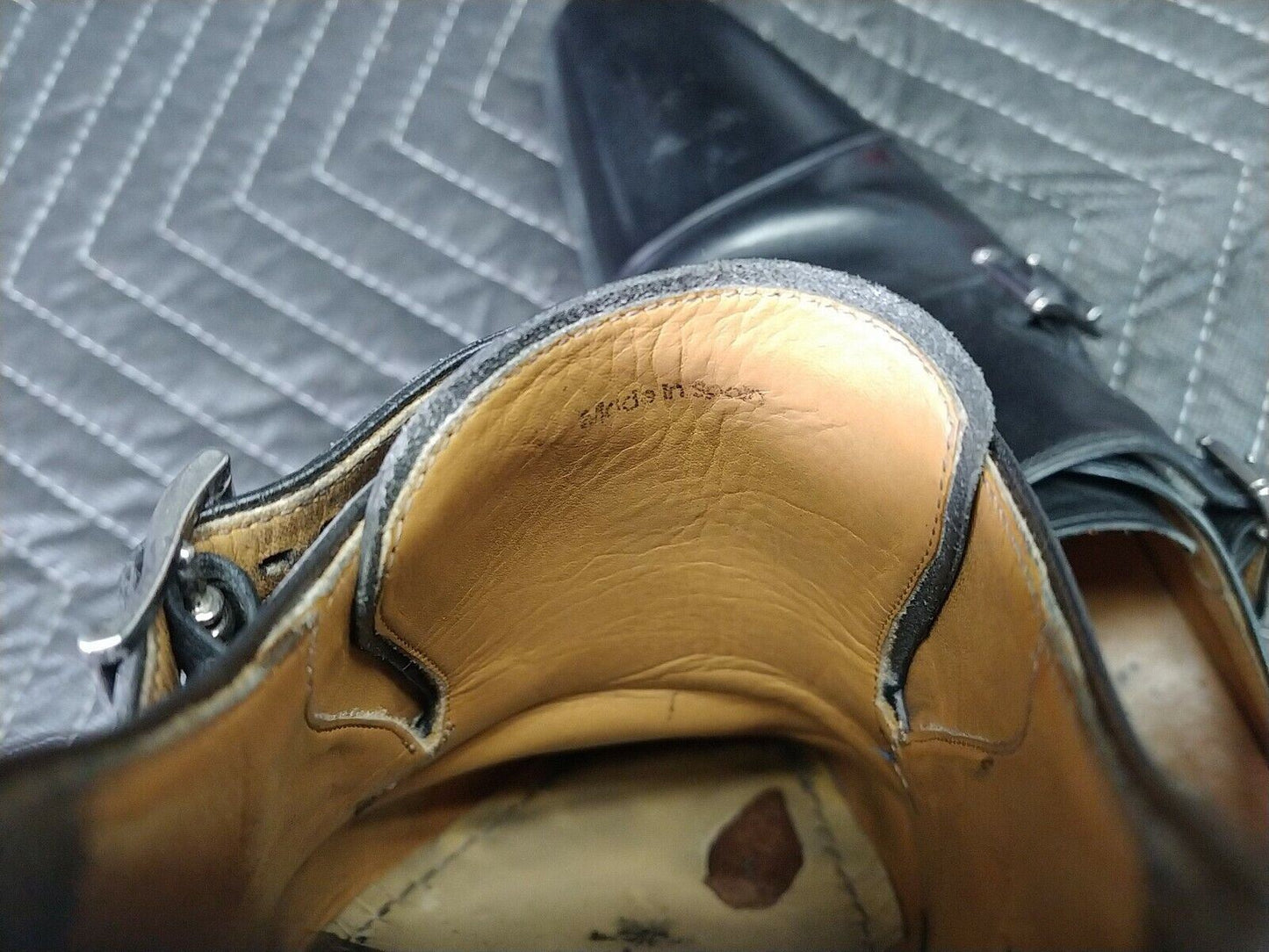 MAGNANNI Gaumet Sz-9 Black Leather Double Monk Strap Cap Toe Dress Shoes 11677