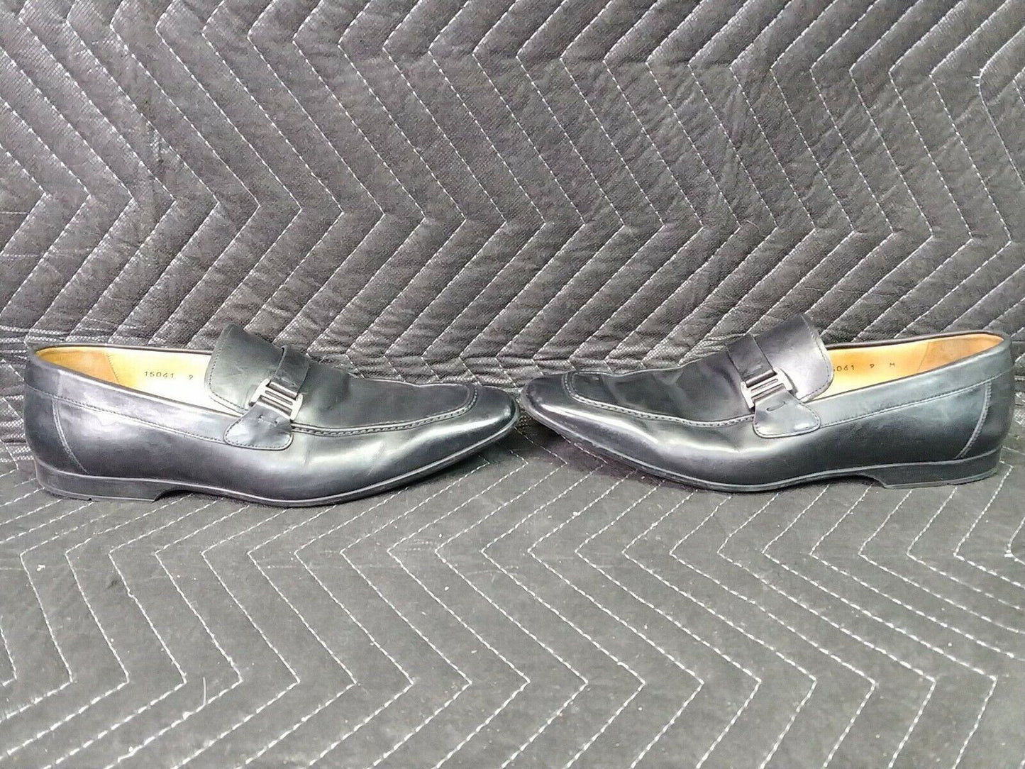 MAGNANNI Men's Black Leather LINO Loafers Shoes 15061 Size 9M Spain EU42