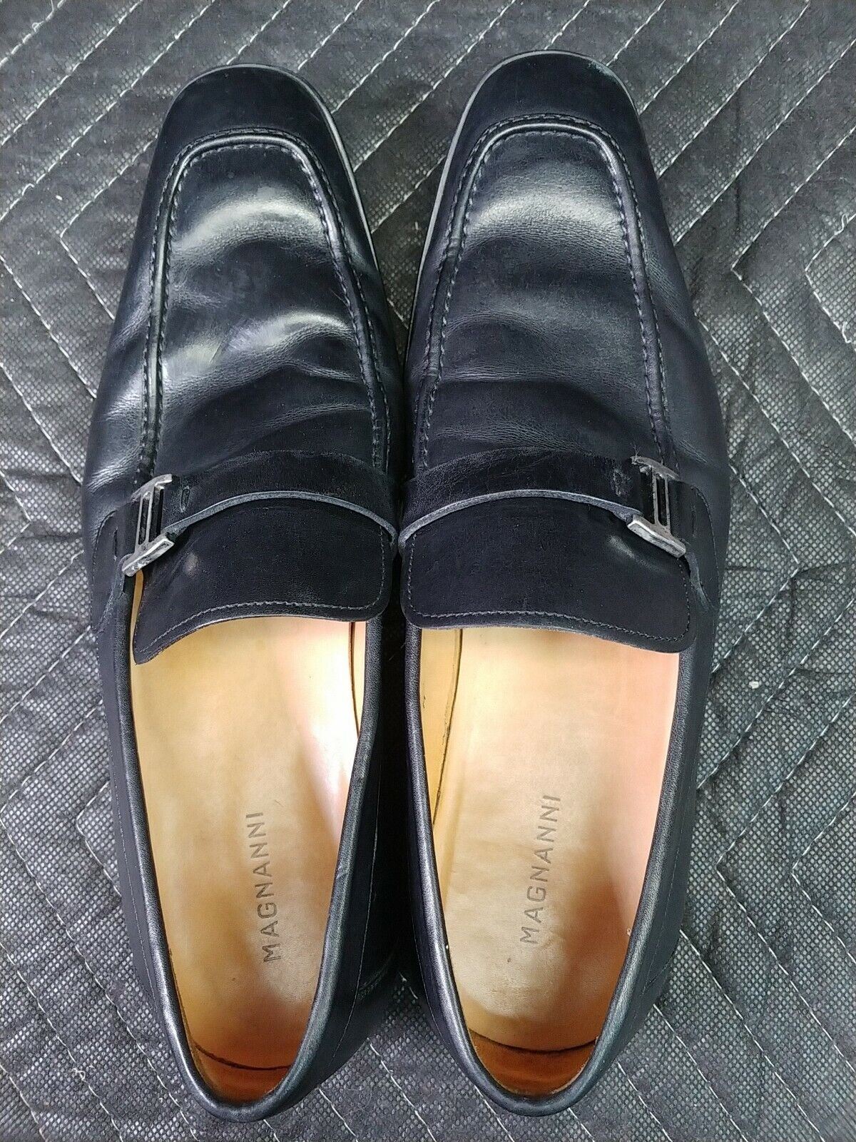 MAGNANNI Men's Black Leather LINO Loafers Shoes 15061 Size 9M Spain EU42