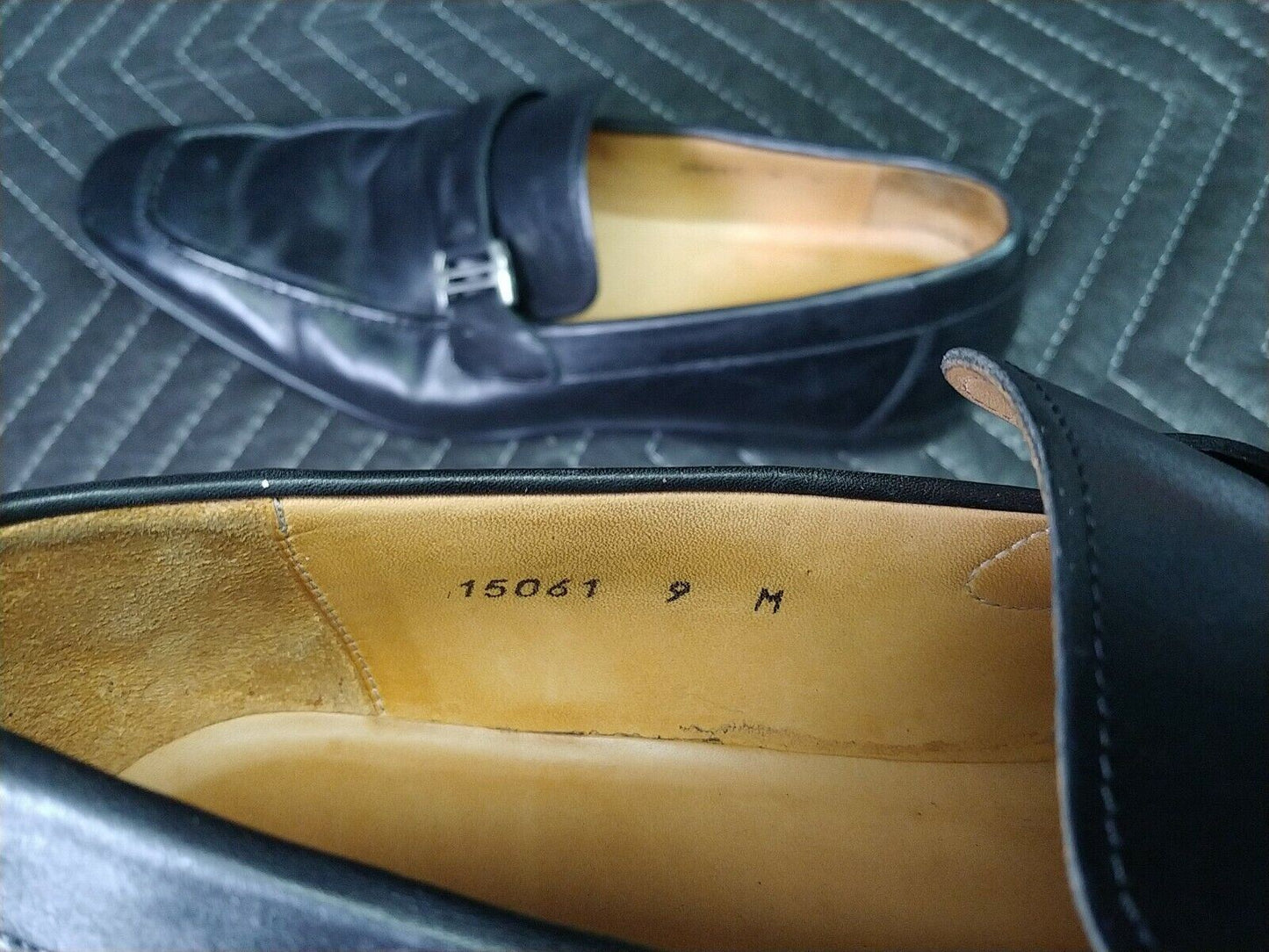 MAGNANNI Men's Black Leather LINO Loafers Shoes 15061 Size 9M Spain EU42