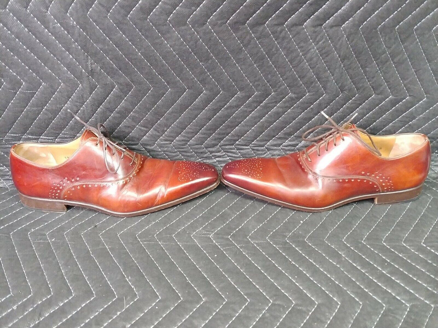 Magnanni Oxfords Size 9M 19398 EU42 Brown Handmade Leather
