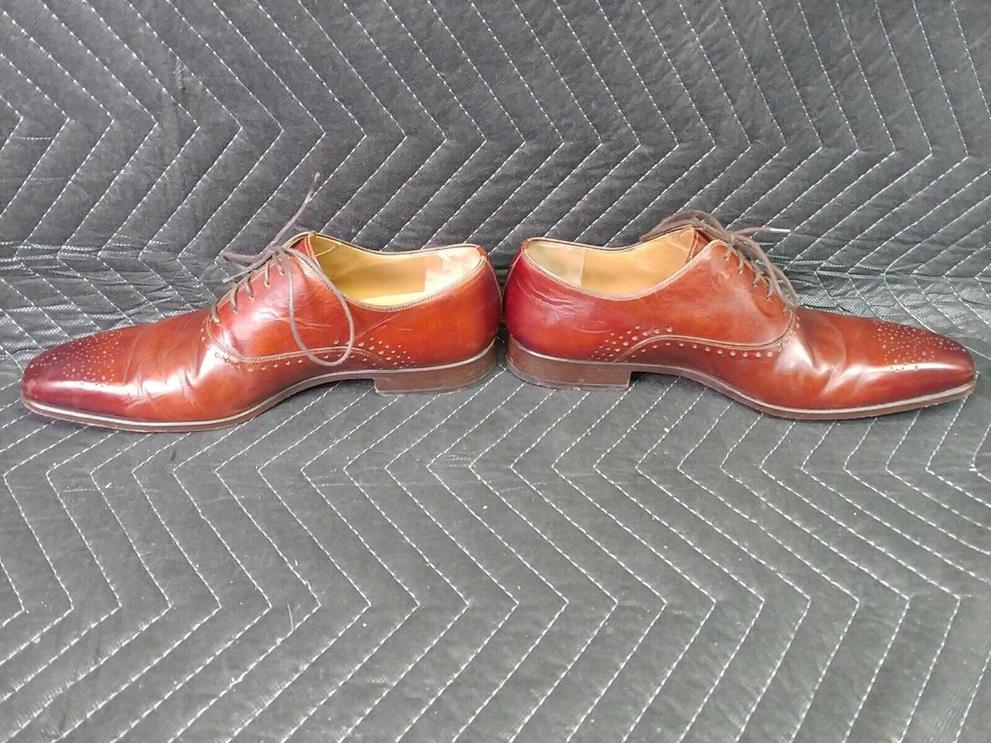 Magnanni Oxfords Size 9M 19398 EU42 Brown Handmade Leather