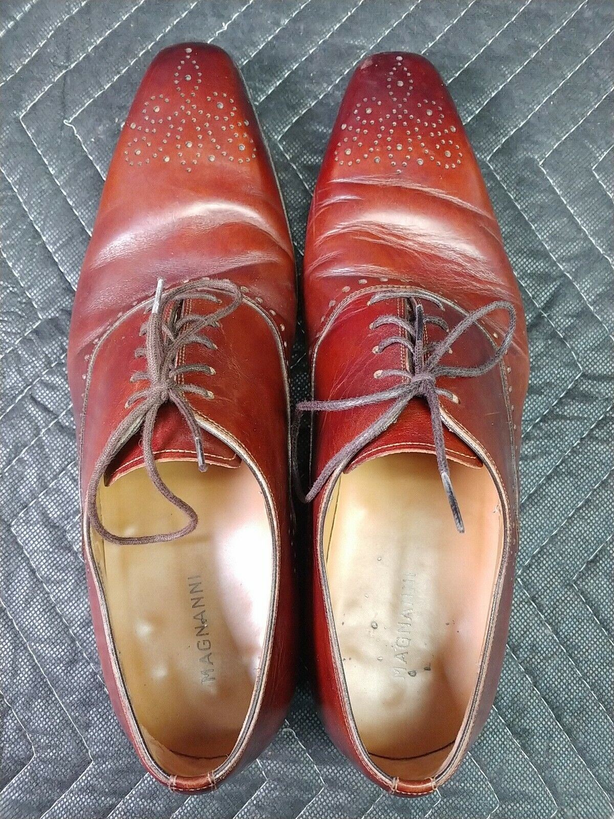 Magnanni Oxfords Size 9M 19398 EU42 Brown Handmade Leather